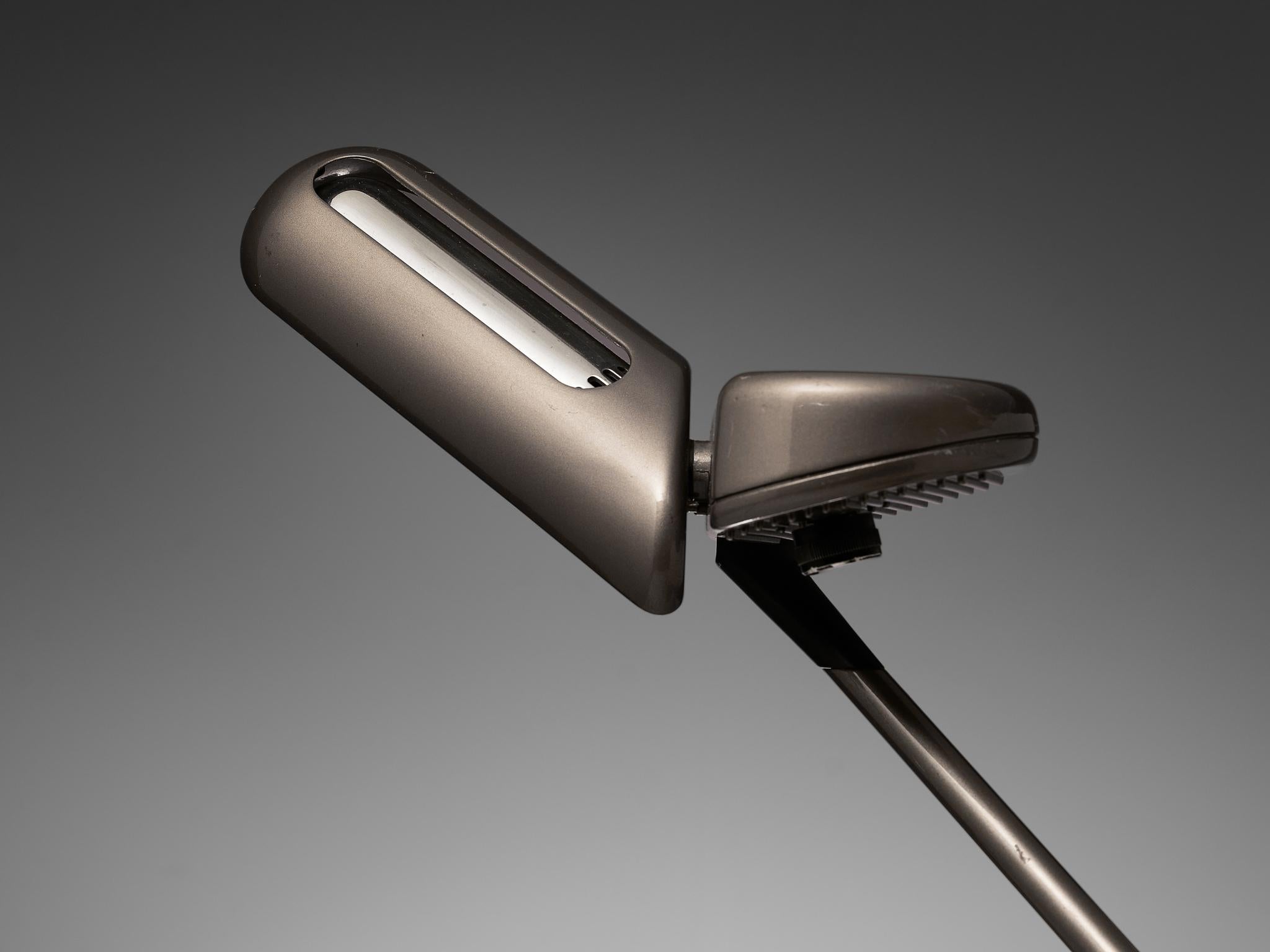 Italian Bruno Gecchelin for Arteluce Adjustable Desk Lamp ‘Ring’ in Metal