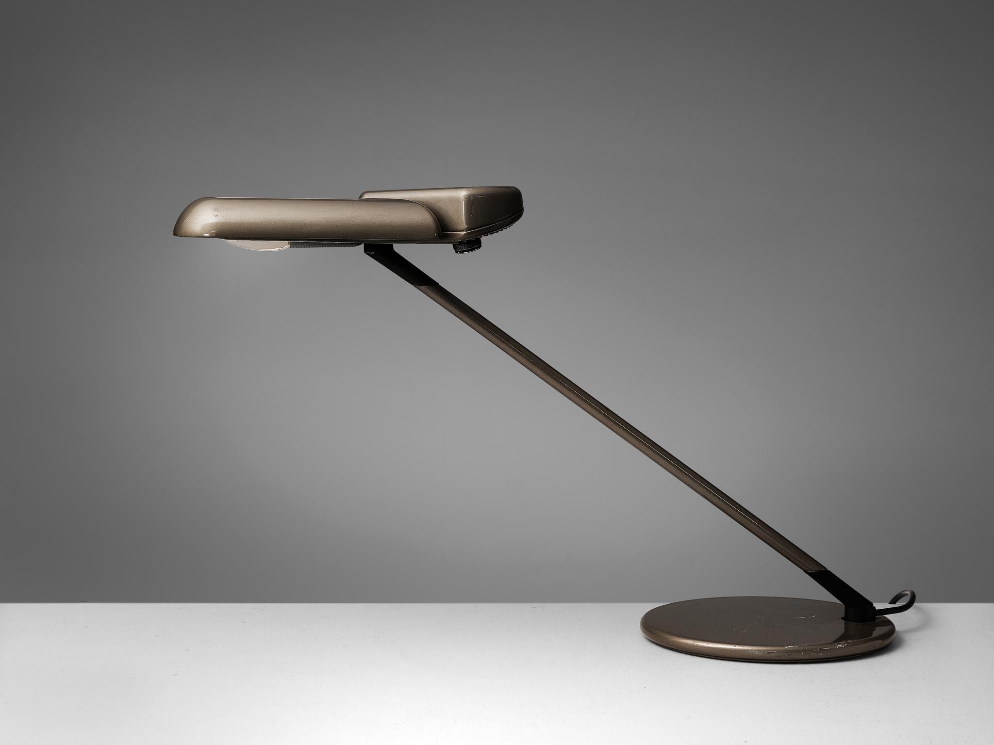 Bruno Gecchelin for Arteluce Adjustable Desk Lamp ‘Ring’ in Metal 3