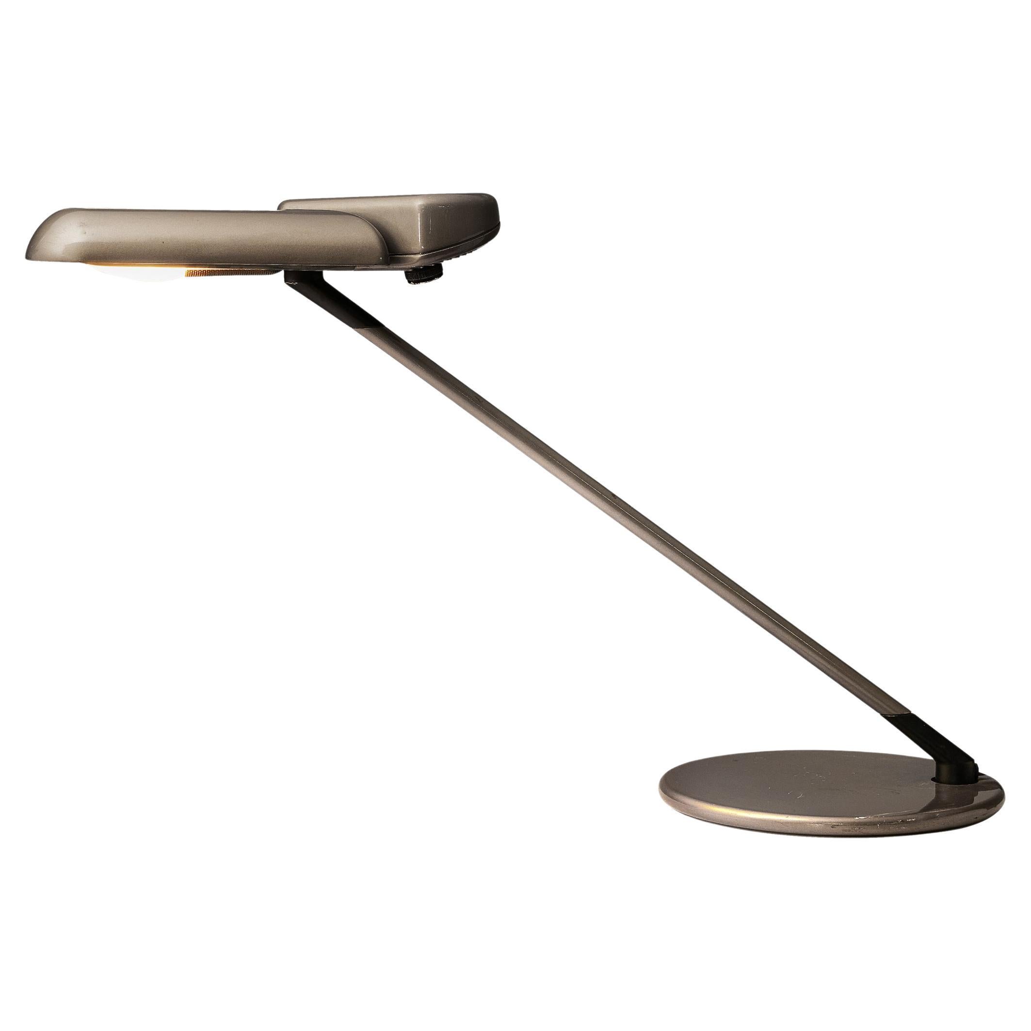 Bruno Gecchelin for Arteluce Adjustable Desk Lamp ‘Ring’ in Metal
