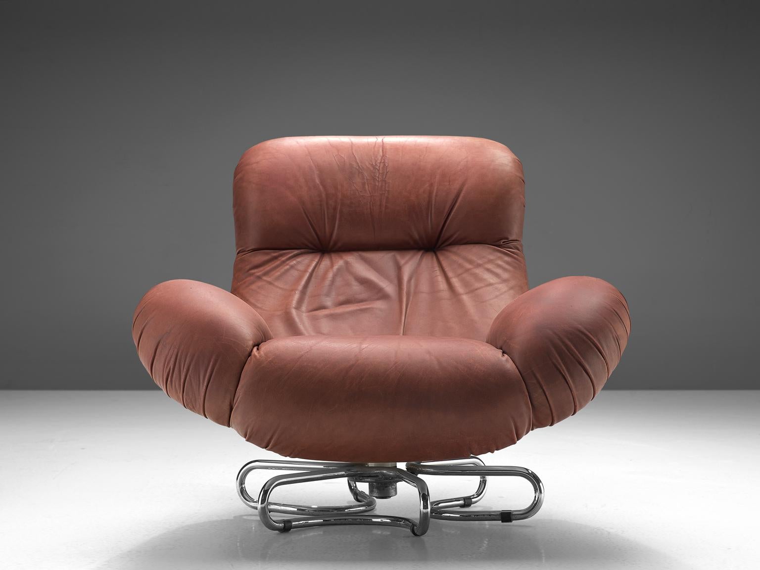 Late 20th Century Bruno Gecchelin for Busnelli, Lounge Chair and Ottoman, Italy, 1972