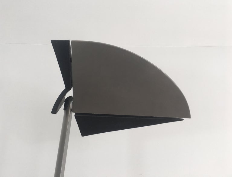 Bruno Gecchelin for Gruppo Skipper. Floor Lamp in Grey Enamel with Mat Black Rub For Sale 9