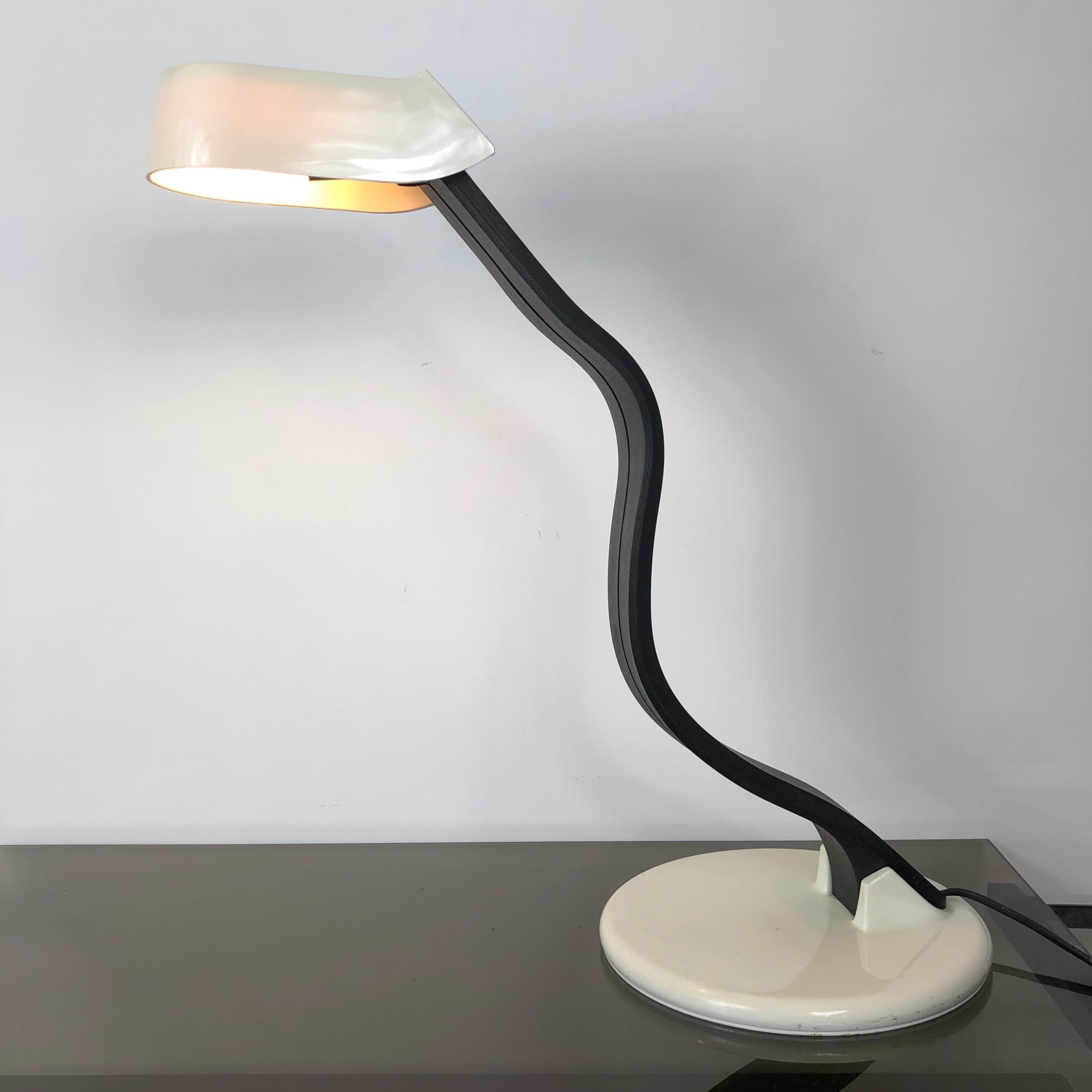 Mid-Century Modern Bruno Gecchelin for Guzzini Adjustable 'Snoky' Table Lamp, Italy, 1970s For Sale