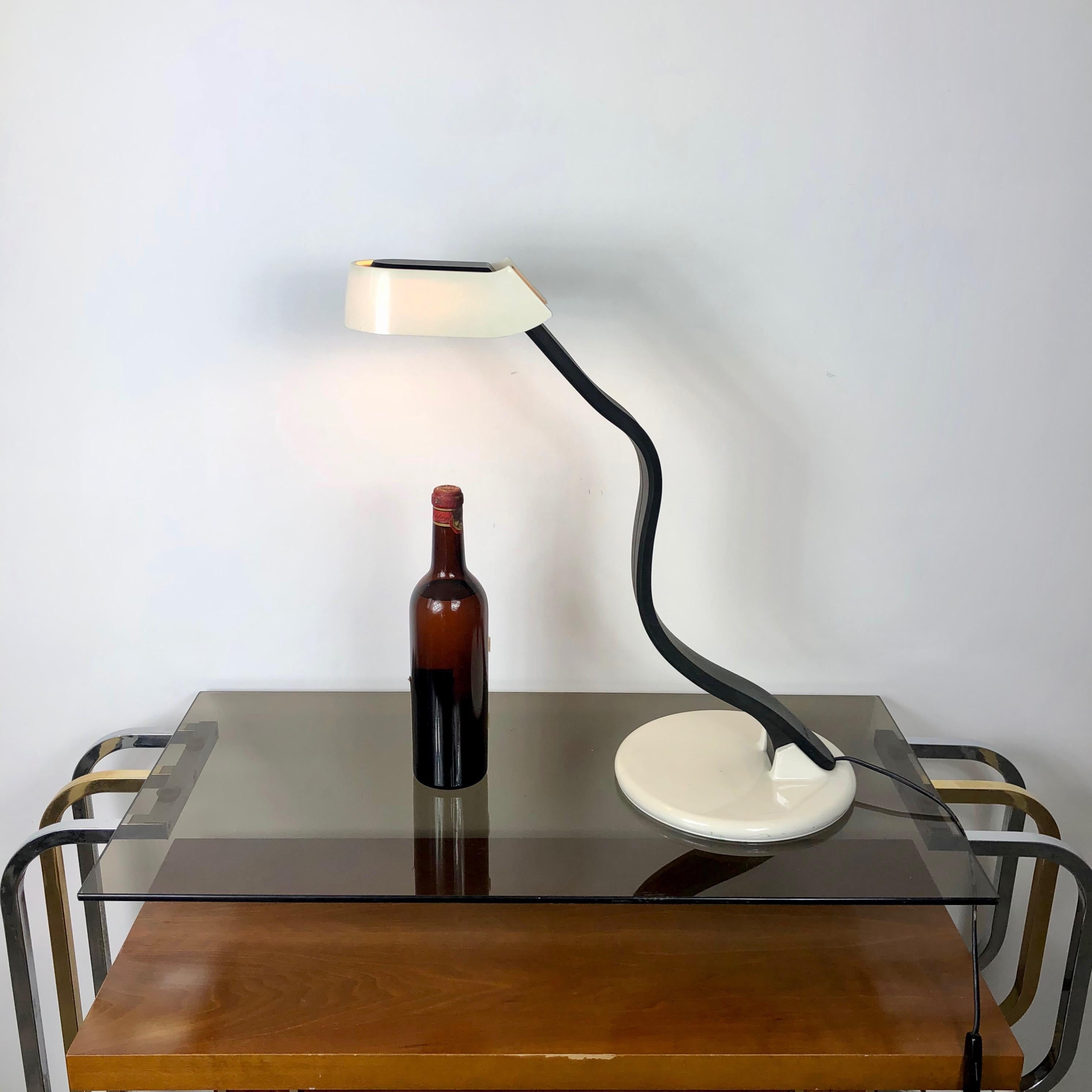 Late 20th Century Bruno Gecchelin for Guzzini Adjustable 'Snoky' Table Lamp, Italy, 1970s For Sale