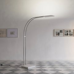 Bruno Gecchelin for Skipper Gesto Terra Arc Floor Lamp in Marble and Chrome-Plated Metal