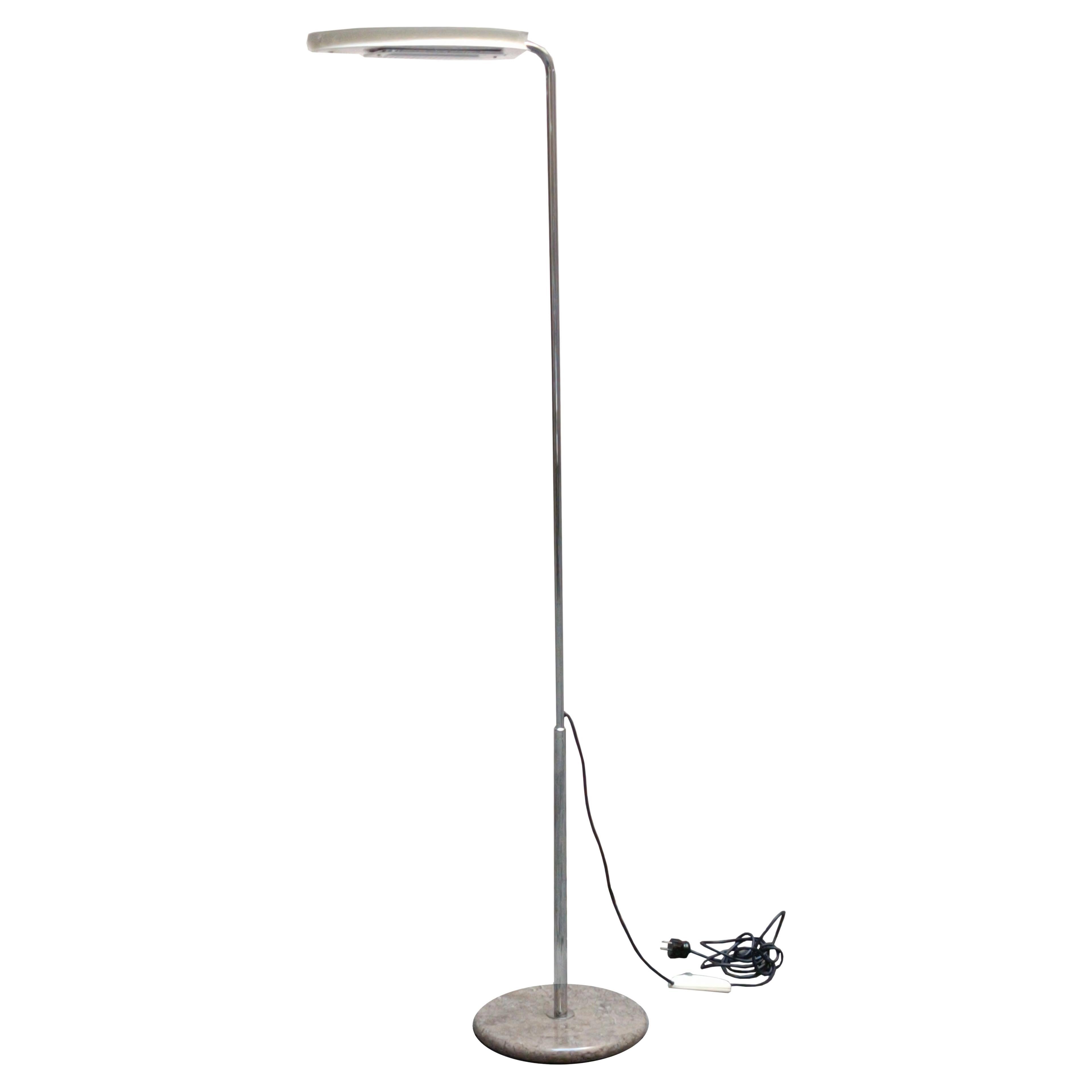 Bruno Gecchelin for Skipper "Mezzaluna" Floor Lamp White, Italy 1970s