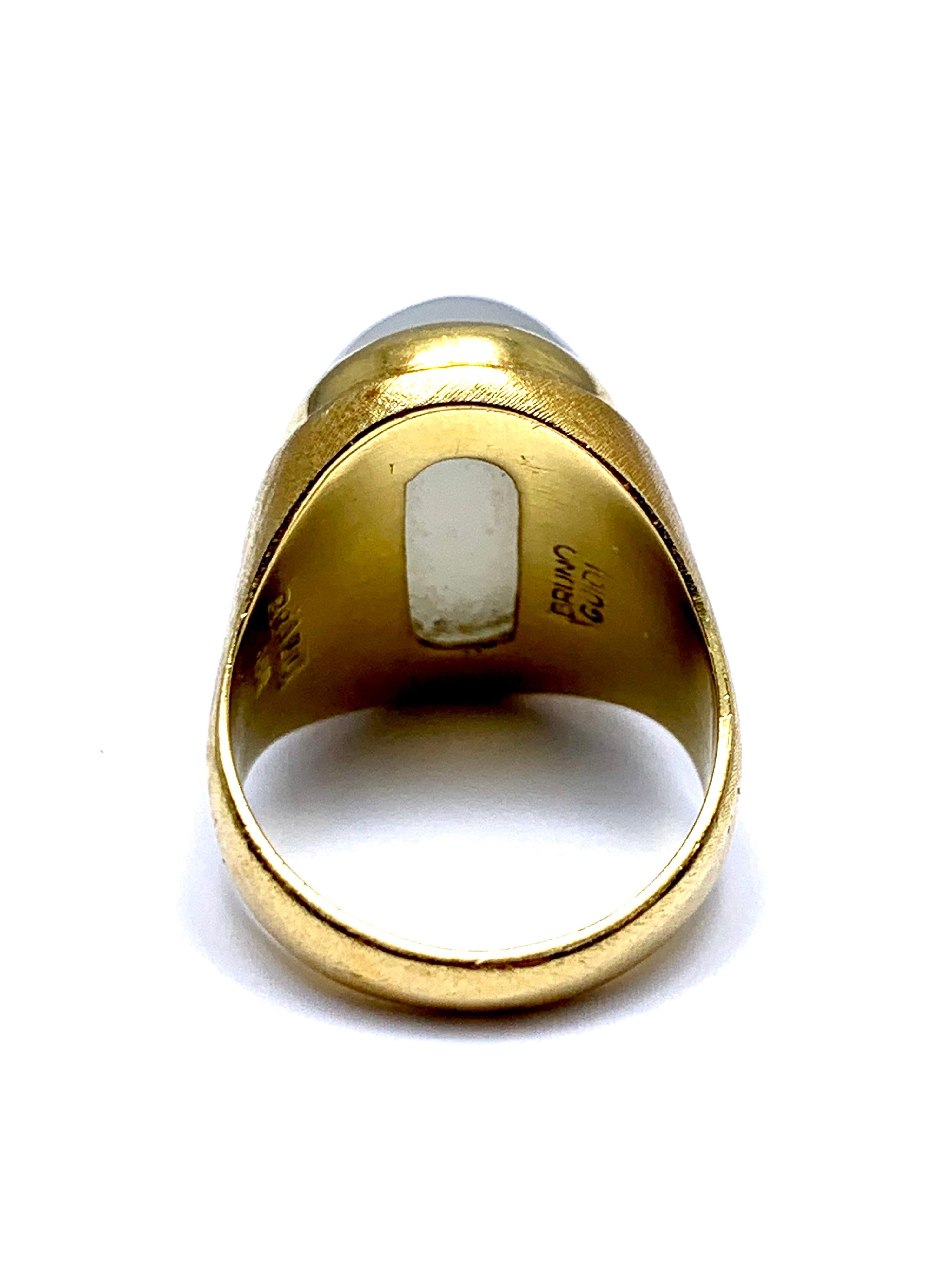 Bruno Guidi 11.88 Carat Moonstone and 18 Karat Yellow Gold Ring 1