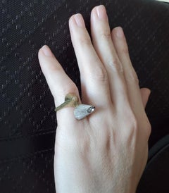 Bruno Guidi 1970 Brazil Toi Et Moi Sculptural Ring In 18Kt Gold With Diamonds