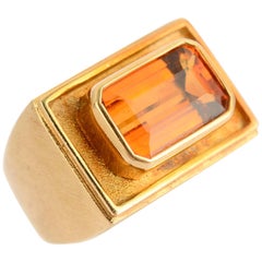 Bruno Guidi Citrin Gold Ring