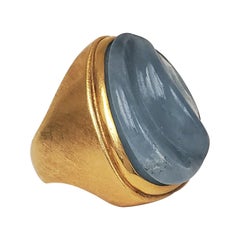 Bruno Guidi Forma Livre Yellow Gold Aquamarine Ring