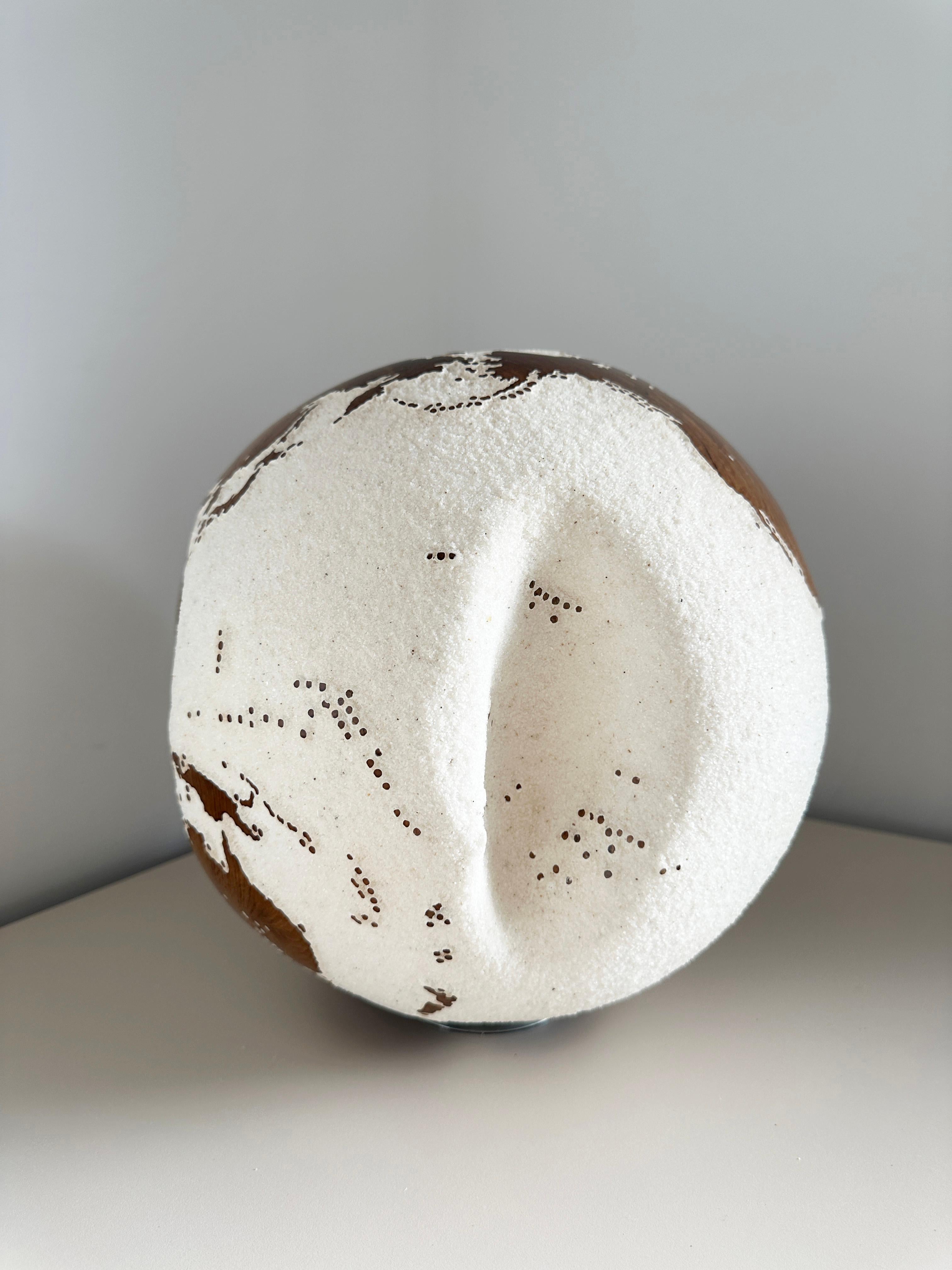 All around the Globe Bruno Helgen Contemporary turning wood globe sculpture For Sale 11