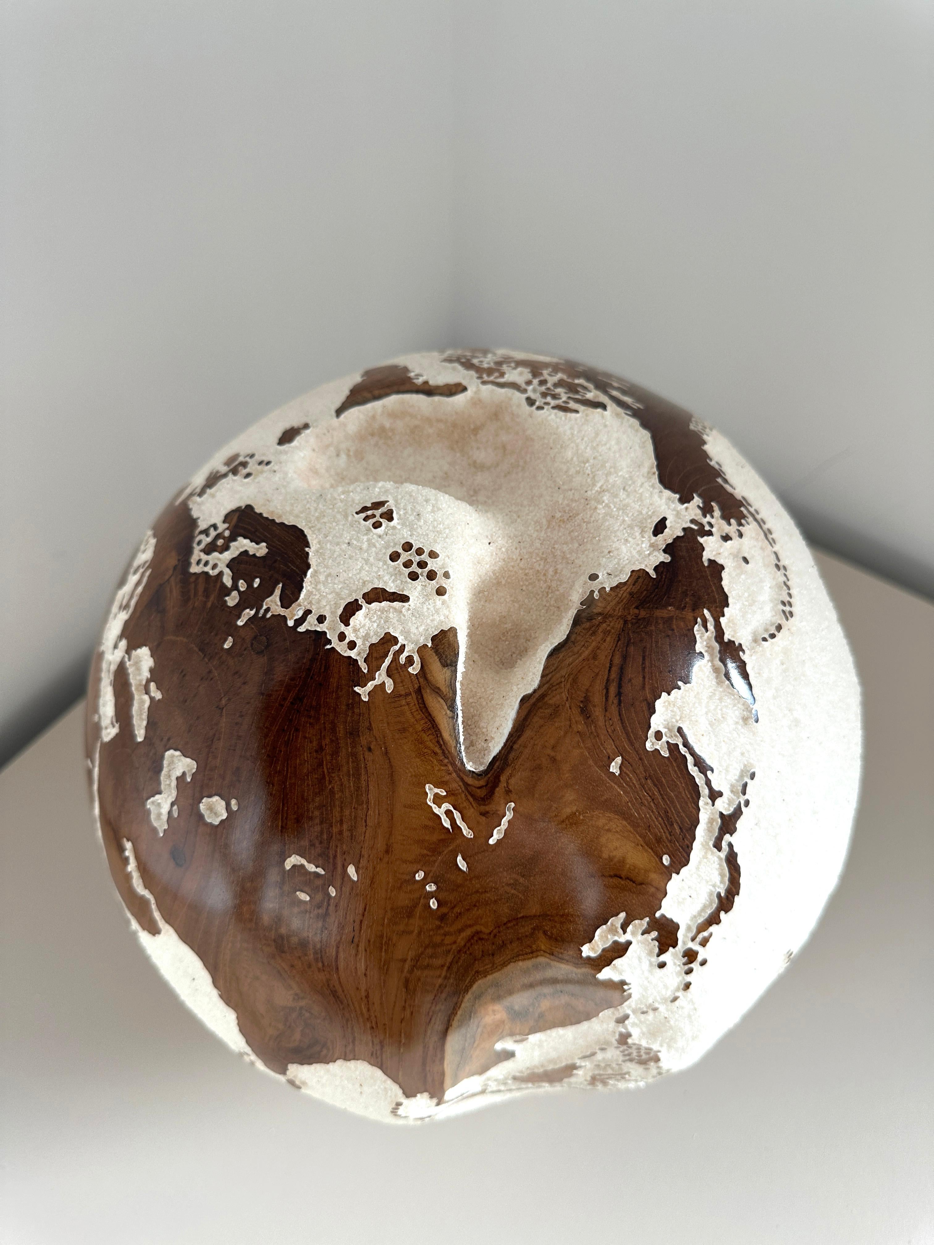 All around the Globe Bruno Helgen Contemporary turning wood globe sculpture For Sale 15