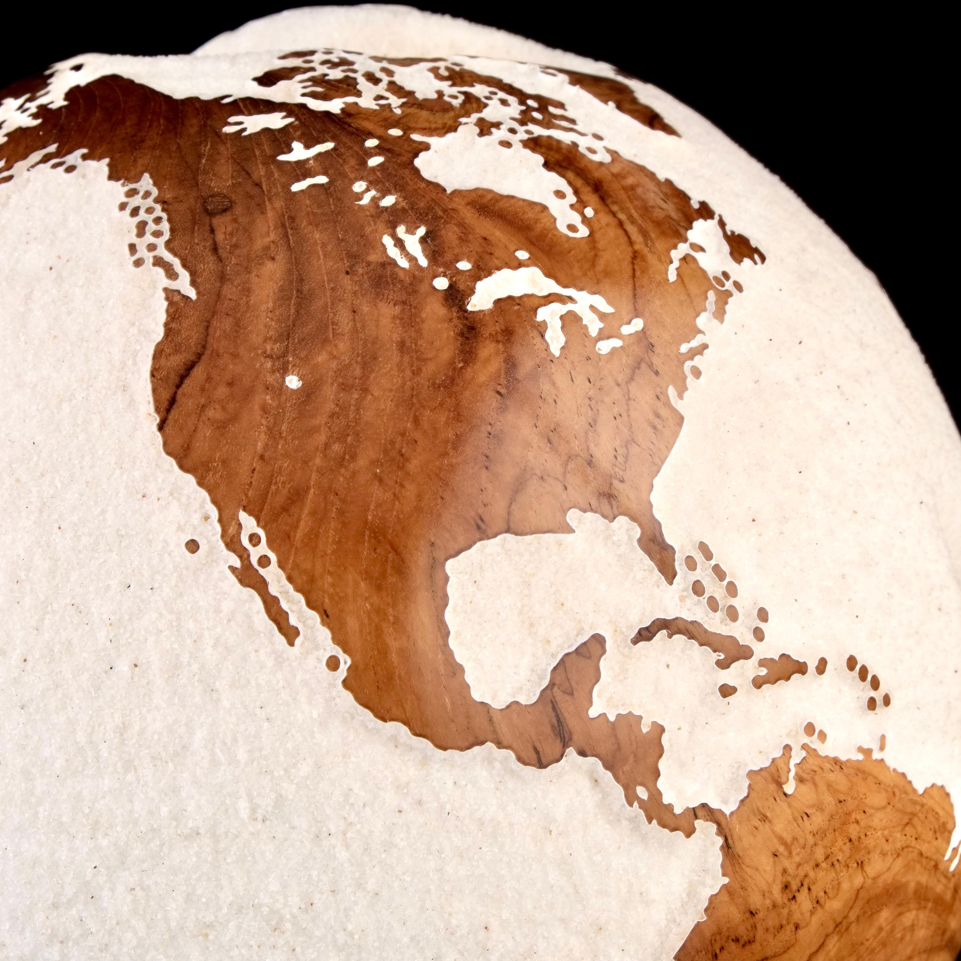 All around the Globe Bruno Helgen Contemporary turning wood globe sculpture For Sale 17