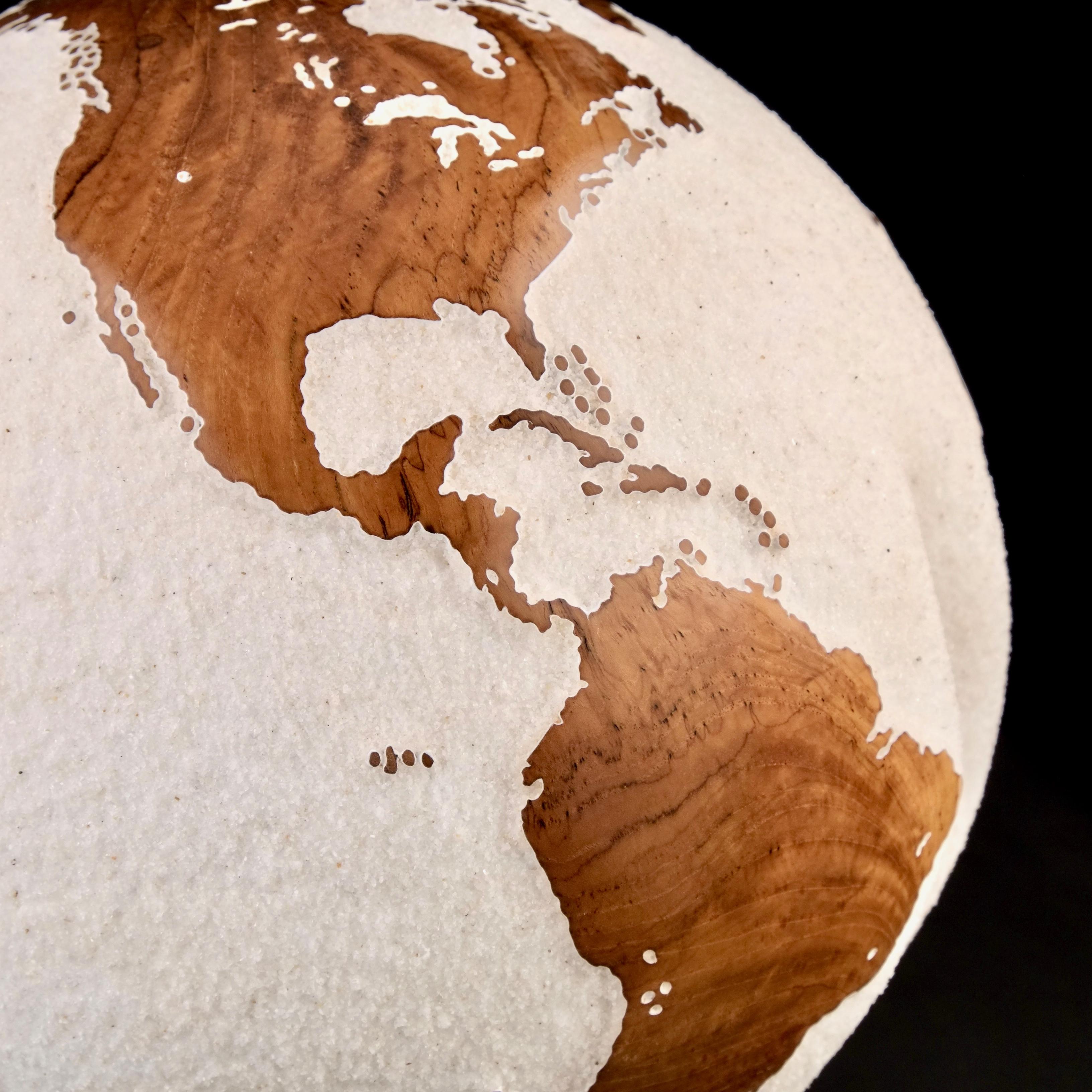 All around the Globe Bruno Helgen Contemporary turning wood globe sculpture For Sale 18
