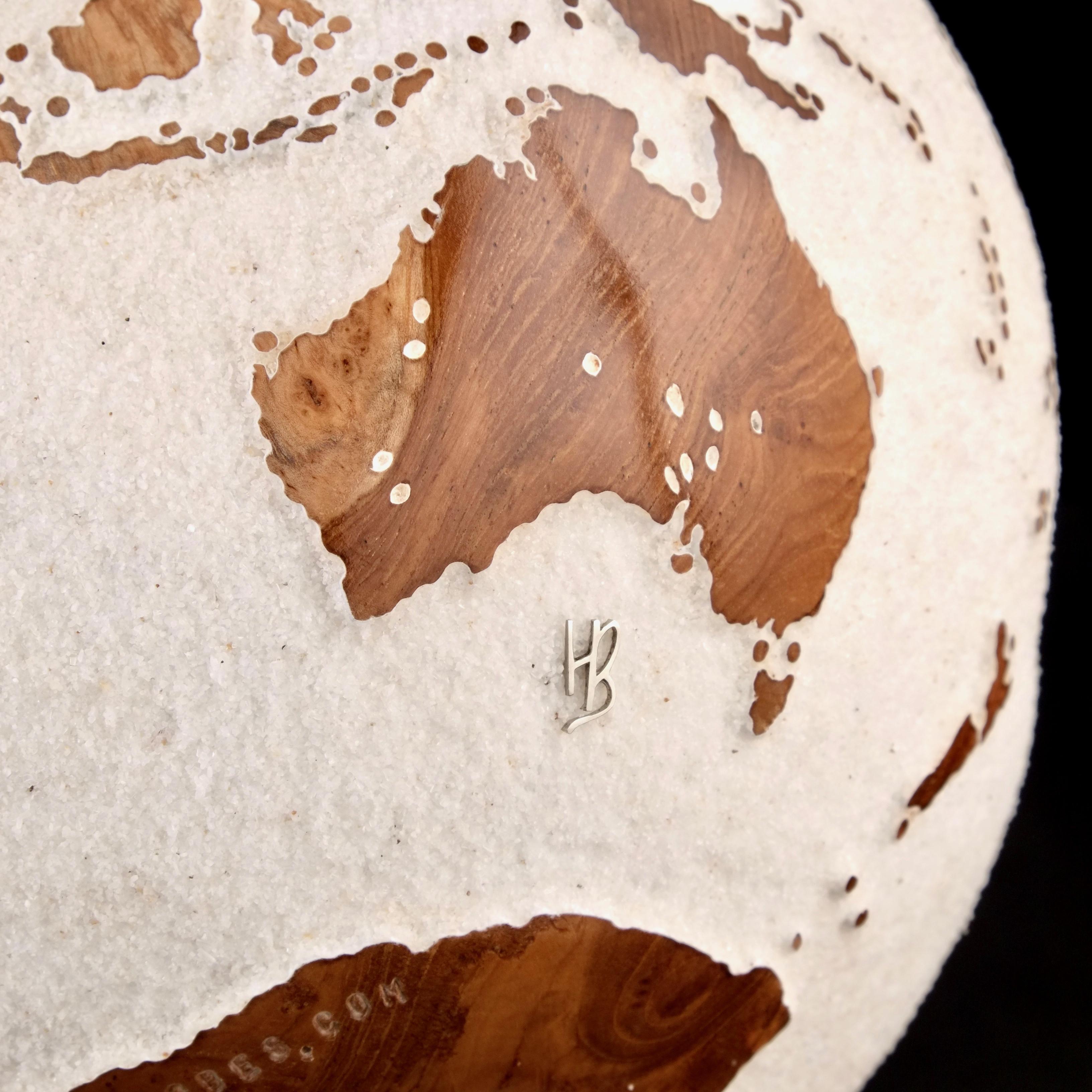 All around the Globe Bruno Helgen Contemporary turning wood globe sculpture For Sale 19
