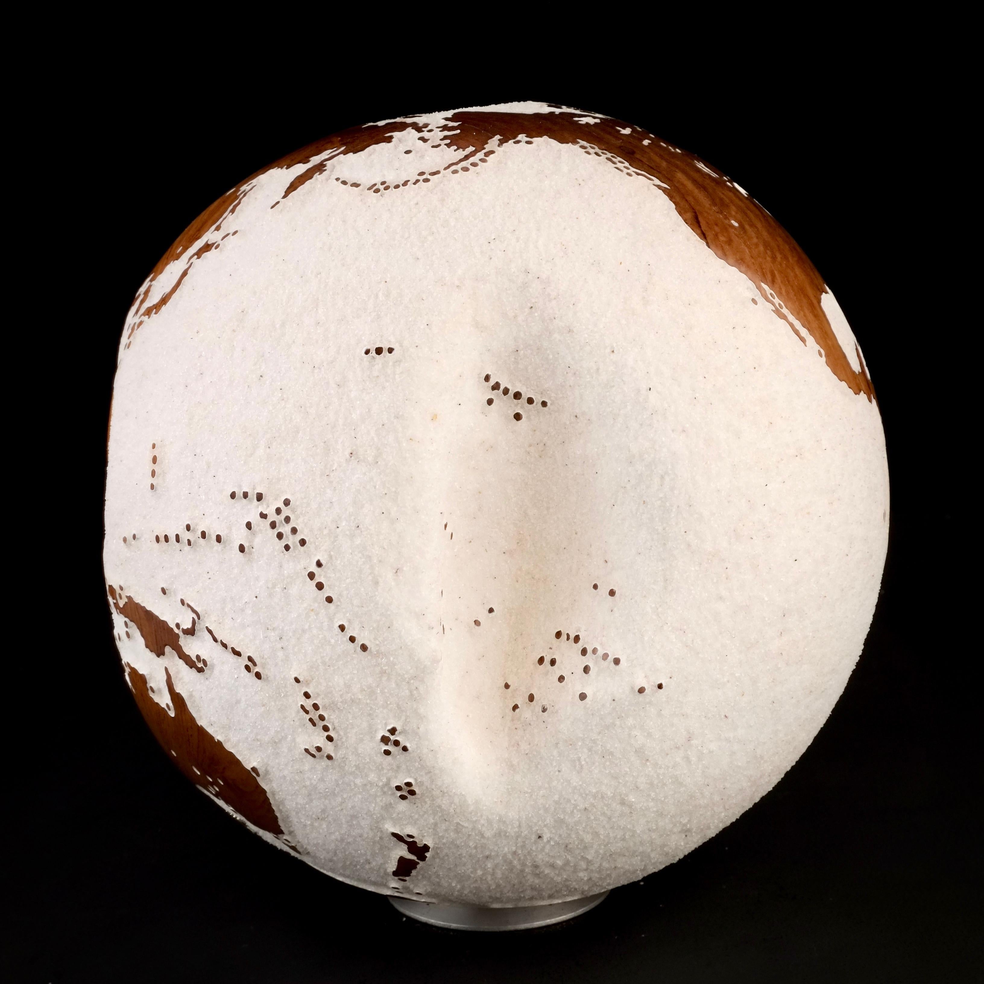 All around the Globe Bruno Helgen Contemporary turning wood globe sculpture For Sale 6