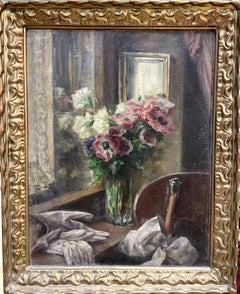 "Nature morte avec fleurs, gants et canne"