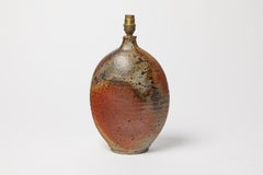 Bruno Hrdy La Borne 20th century brown ceramic table lamp unique piece 1970