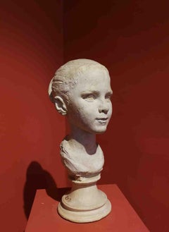 Retro Bruno Innocenti Young Lady Portrait Bust 1959 plaster cast