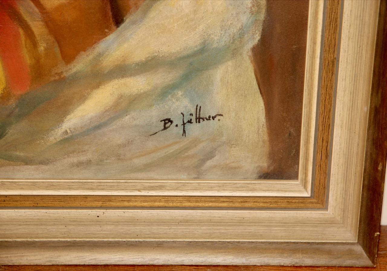 Antique Oil Painting, Bruno Jüttner, Nude of a North African young Lady For Sale 4
