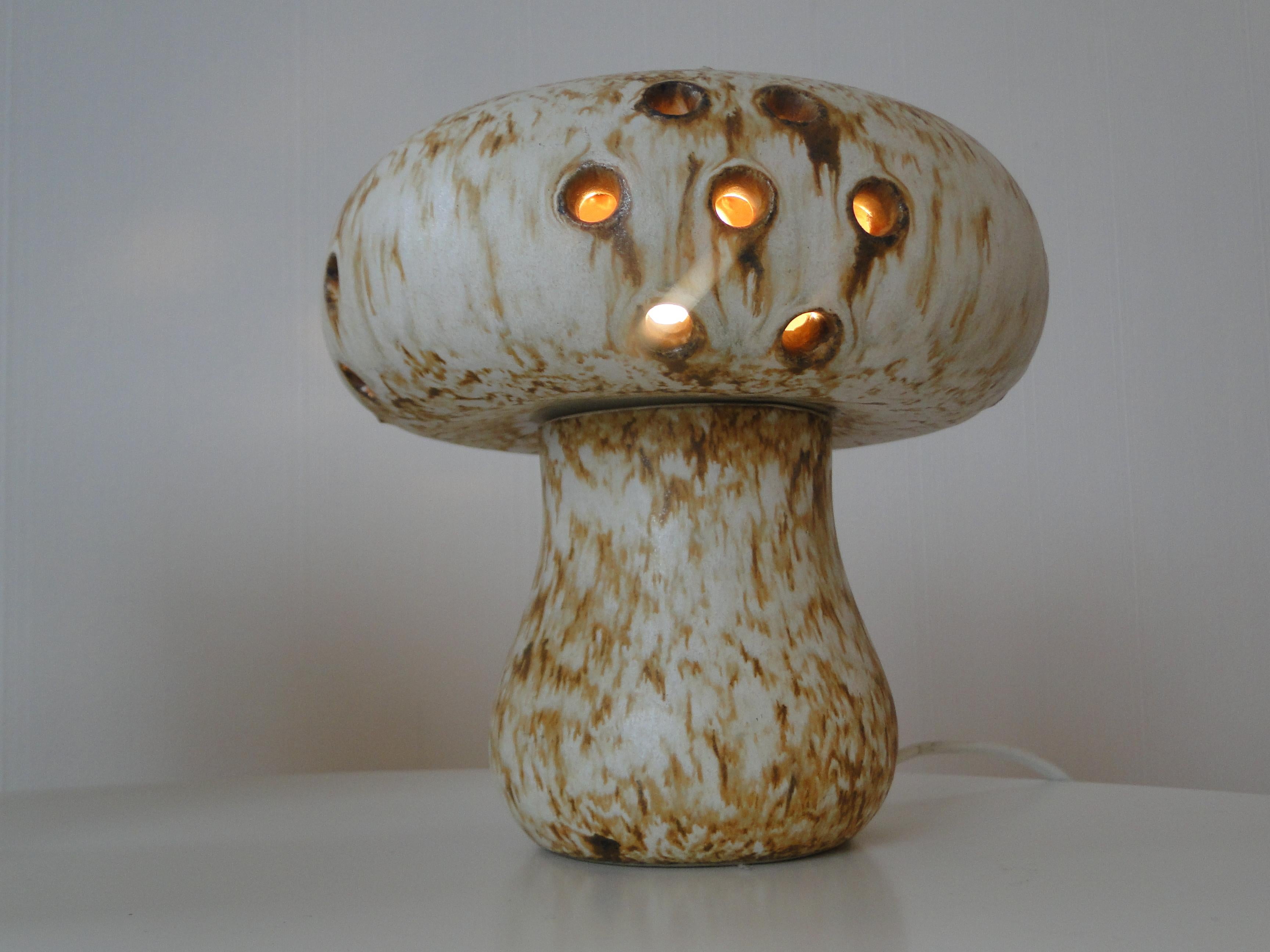 Bruno Karlsson pour Ego - Paire de lampes champignons vintage  6