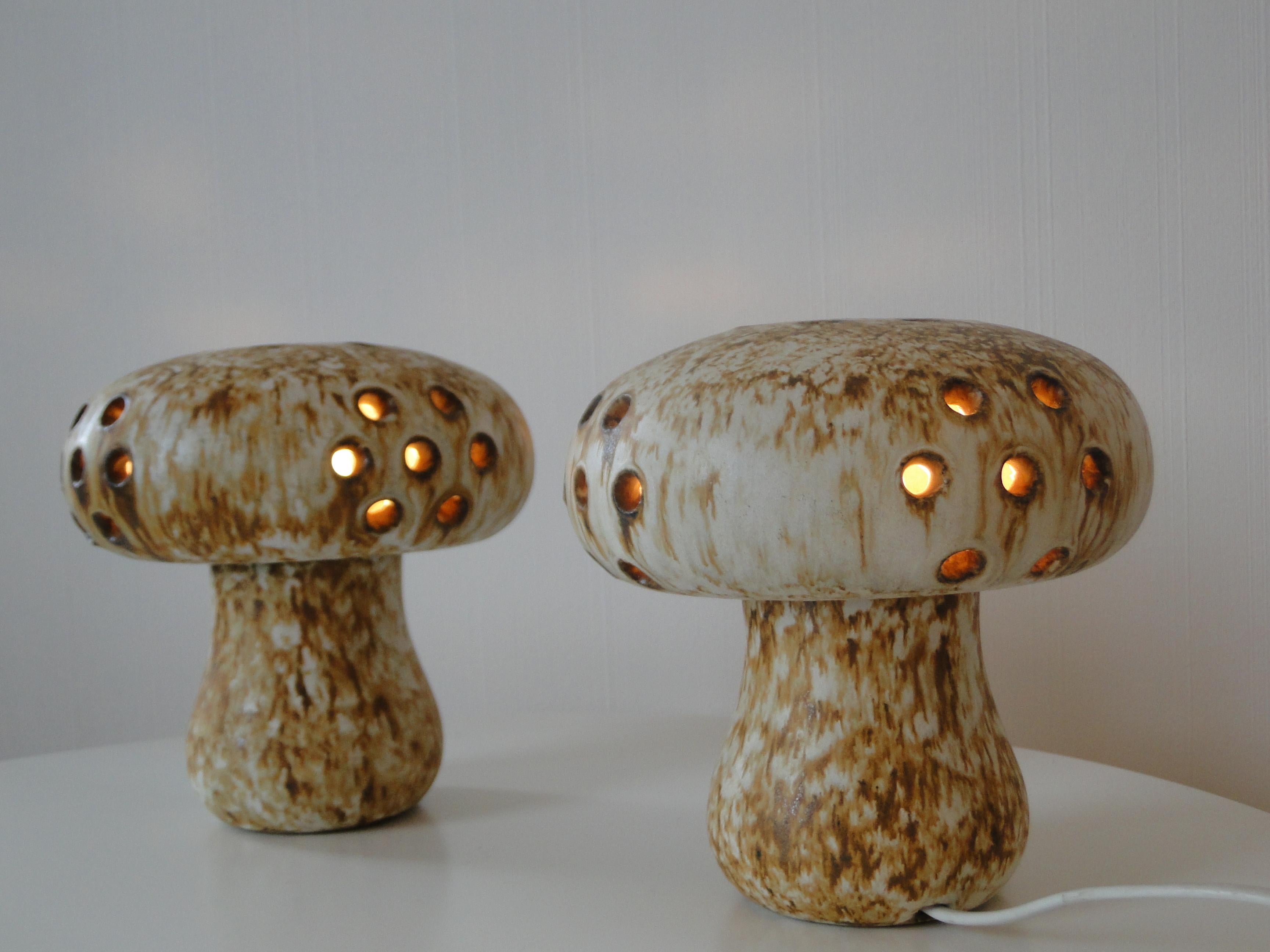 Bruno Karlsson pour Ego - Paire de lampes champignons vintage  Bon état à Lège Cap Ferret, FR
