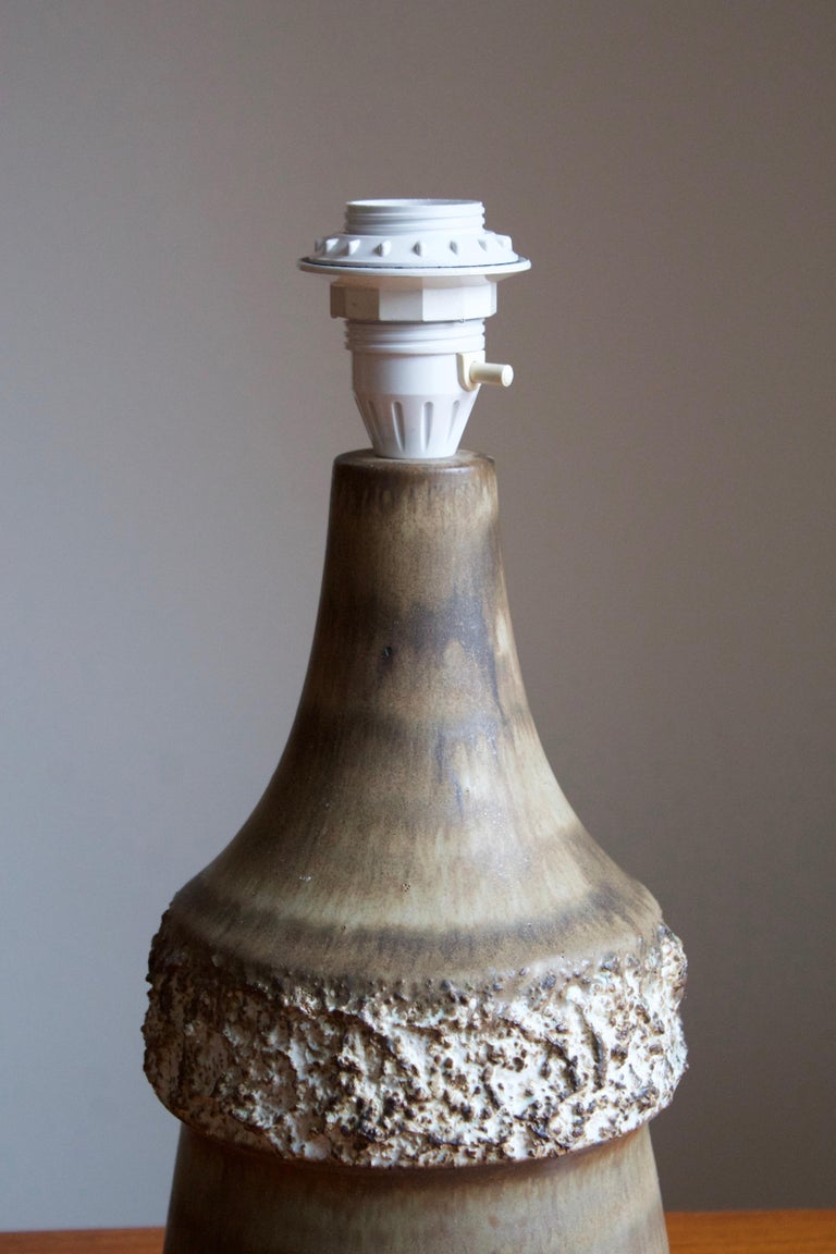 Swedish Bruno Karlsson, Sizable Table Lamp, Stoneware, Studio Ego, Sweden, 1960s For Sale
