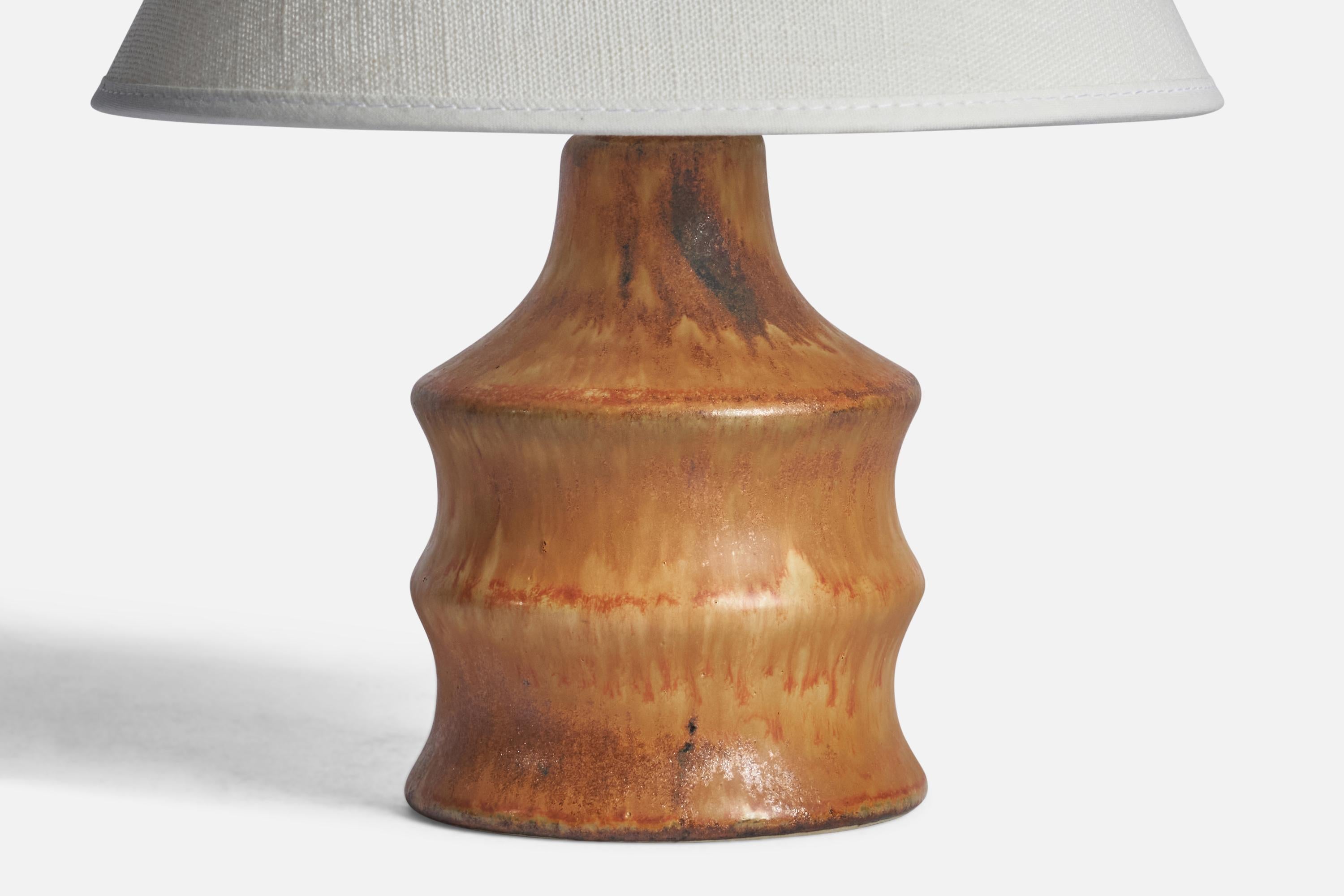 Swedish Bruno Karlsson, Small Table Lamp, Stoneware, Sweden, 1960s. For Sale