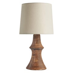 Bruno Karlsson, Table Lamp, Brown Glazed Stoneware, Studio Ego, Sweden, 1960s
