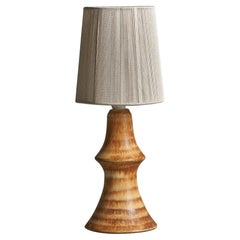 Bruno Karlsson, Lampe de Table, Grès, Tissu, Suède, Années 1960