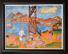 Bruno Krauskopf "Nudist Beach New Jersey" oil painting, expressive realism