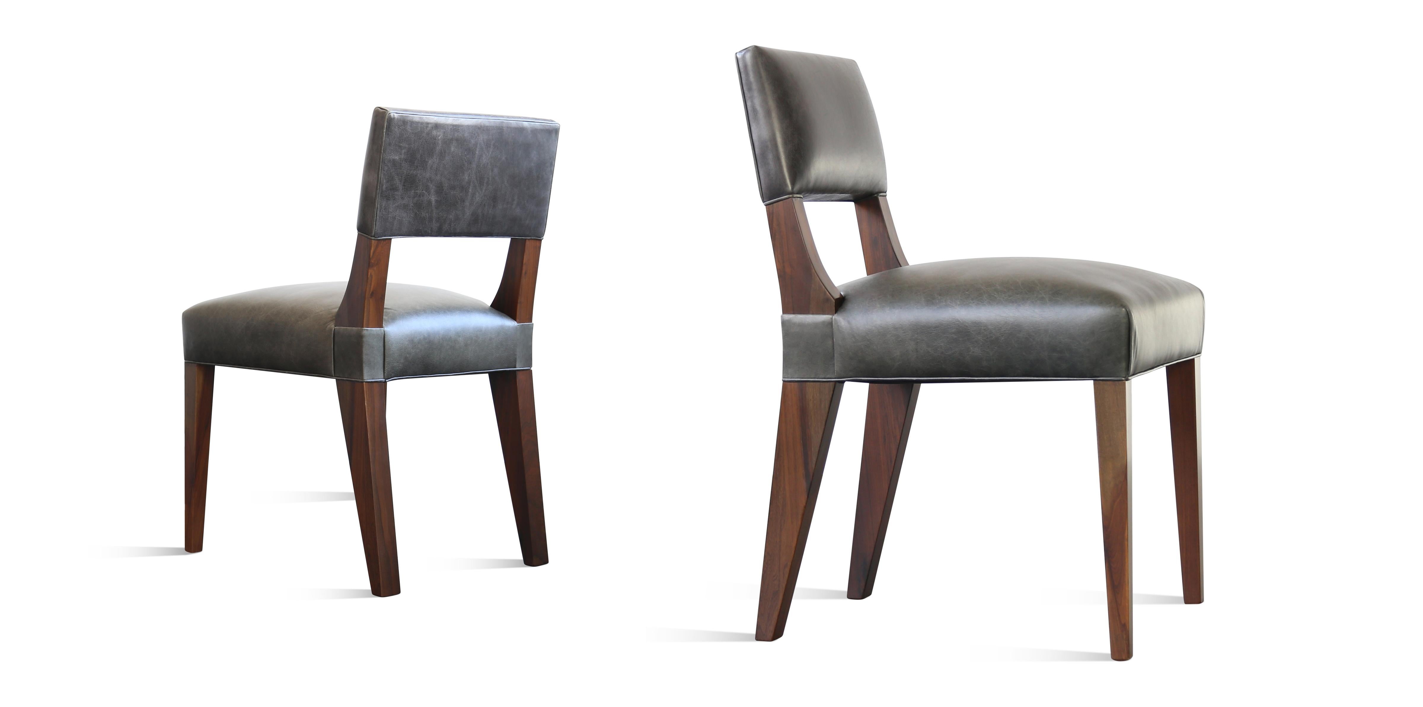 Bruno Modern Dining Chair in Argentine Exotic Wood and Leather from Costantini

Measurements are 19