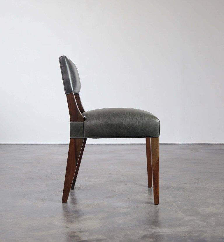 Contemporary Modern Dining Chair in Argentine Exotic Wood and Leather from Costantini, Bruno For Sale