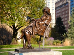 "After Shopping" Bronze Sculpture, Life-Size, by Bruno Lucchesi