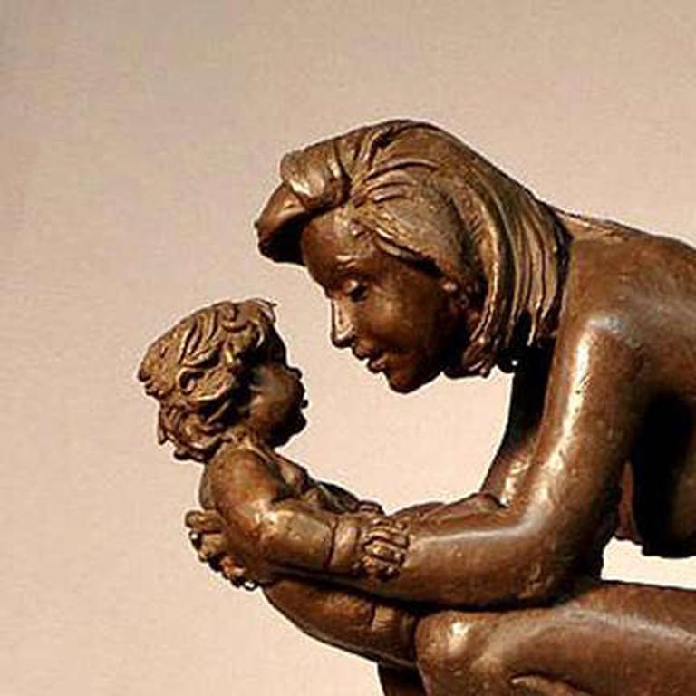 Mother with Child, Ed. 2/6 - Sculpture by Bruno Lucchesi