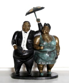 Cantando Bajo la Lluvia, sculpture en bronze signée et numérotée de Bruno Luna