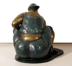 Jugando Canicas, Signed and Numbered Bronze Sculpture by Bruno Luna
