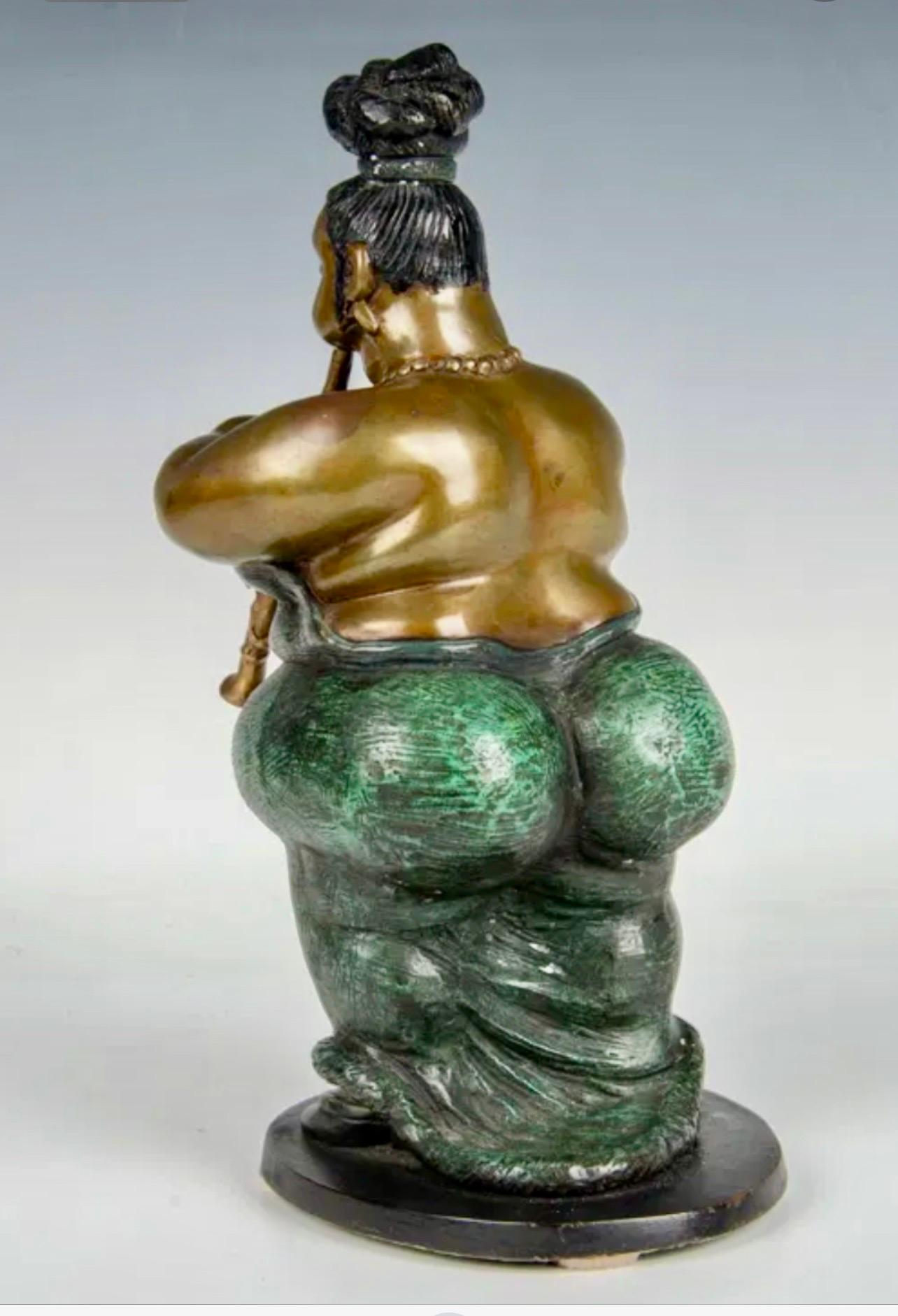 Polychrome Bronze Sculpture Jazz Nightclub Singer Clarinet Player Bruno Luna For Sale 2