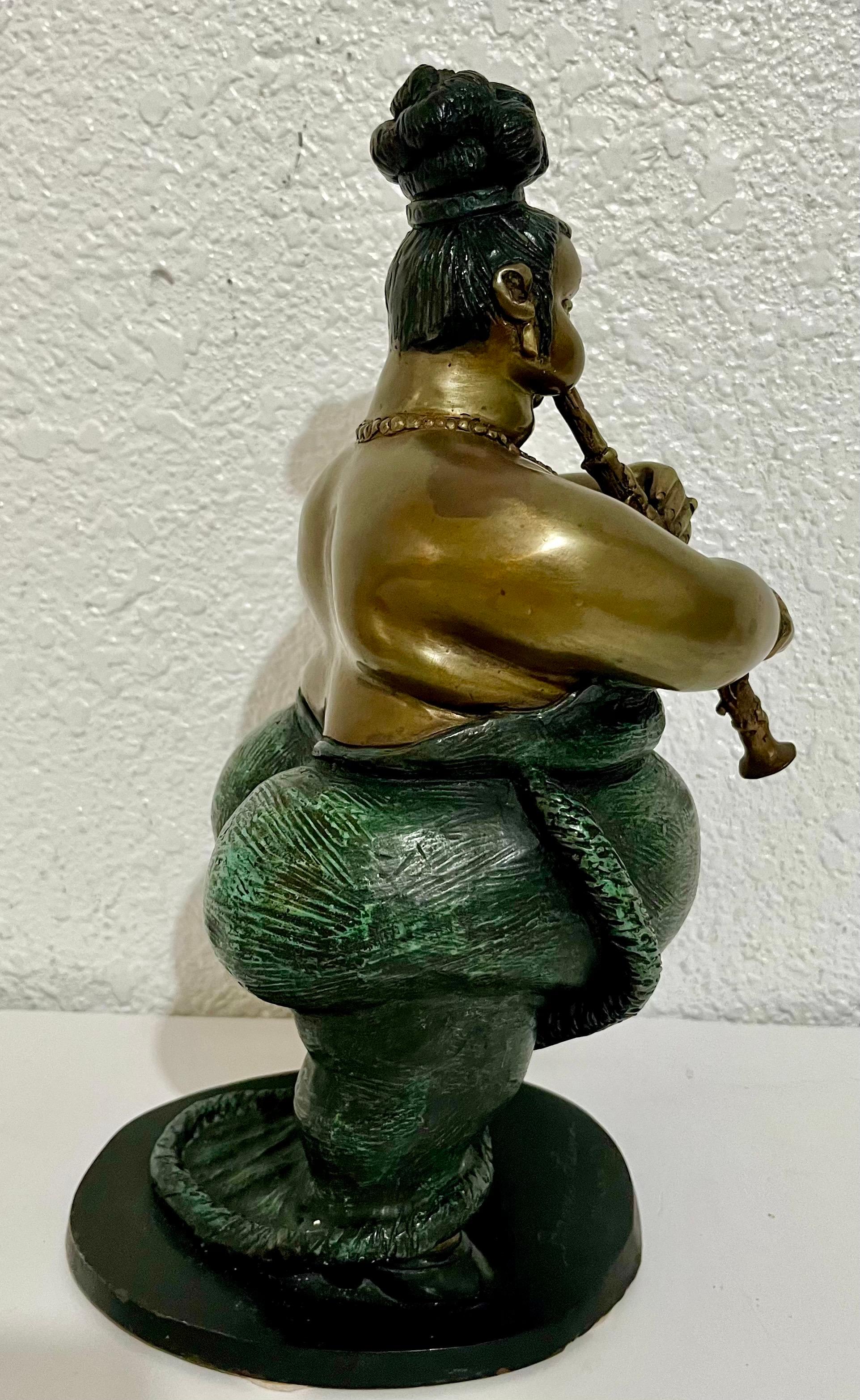 Polychrome Bronze Sculpture Jazz Nightclub Singer Clarinet Player Bruno Luna For Sale 3