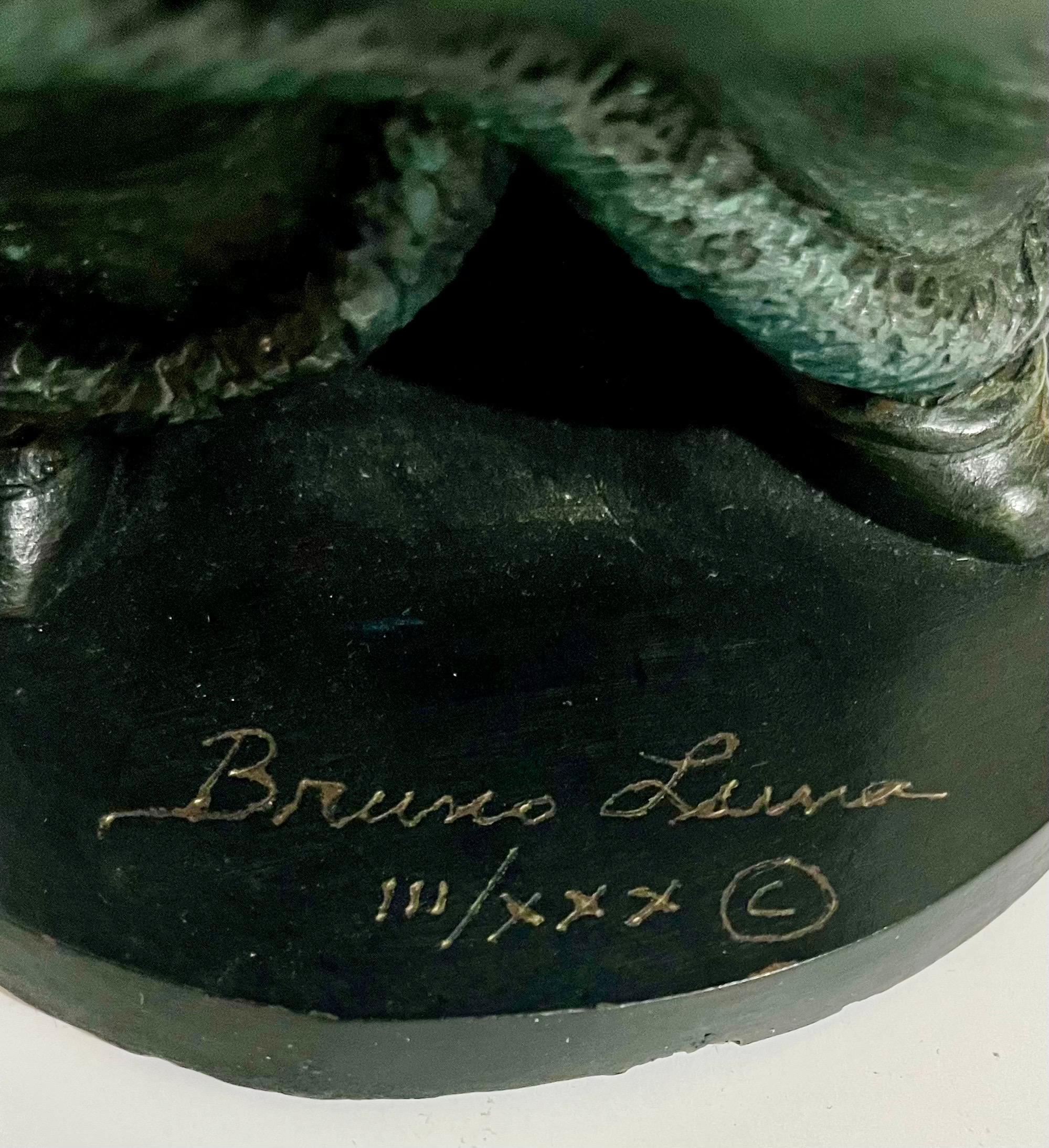 Polychrome Bronze Sculpture Jazz Nightclub Singer Clarinet Player Bruno Luna For Sale 4
