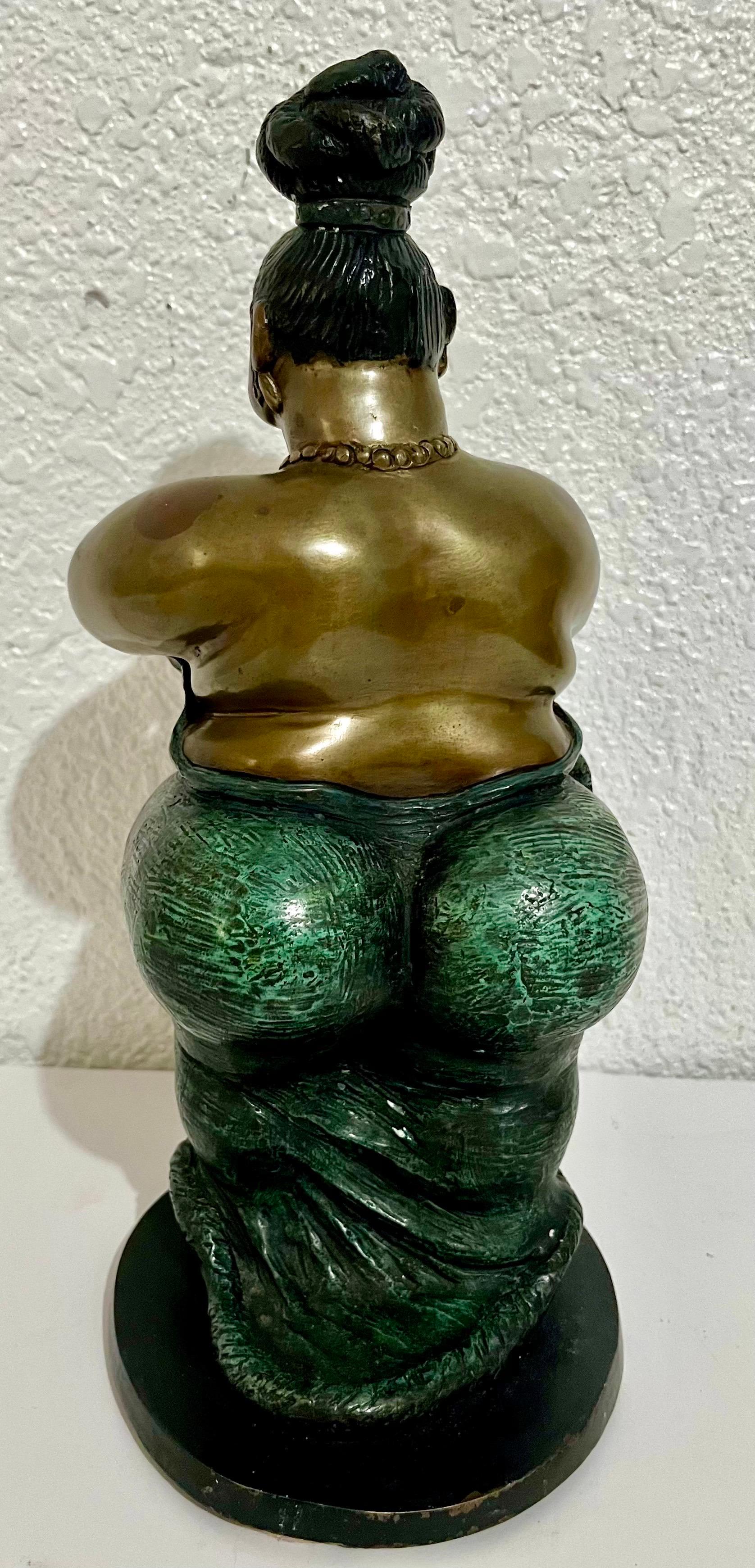 Polychrome Bronze Sculpture Jazz Nightclub Singer Clarinet Player Bruno Luna For Sale 7