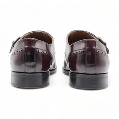 Bruno Magli Alfeo Doppel-Monk-Riemen in Burgunderrot