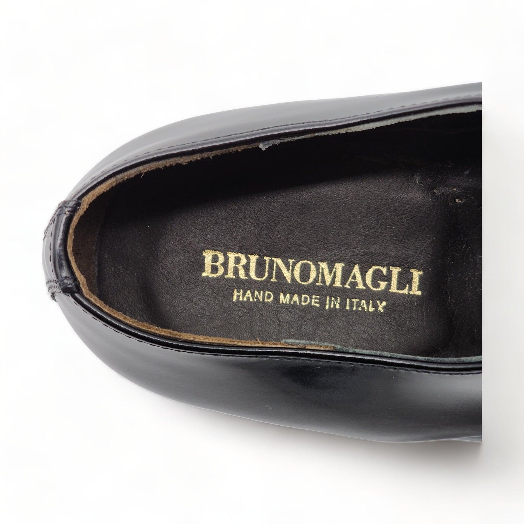 Chaussures Oxford en cuir Bruno Magli Benny en noir Excellent état - En vente à Los Angeles, CA