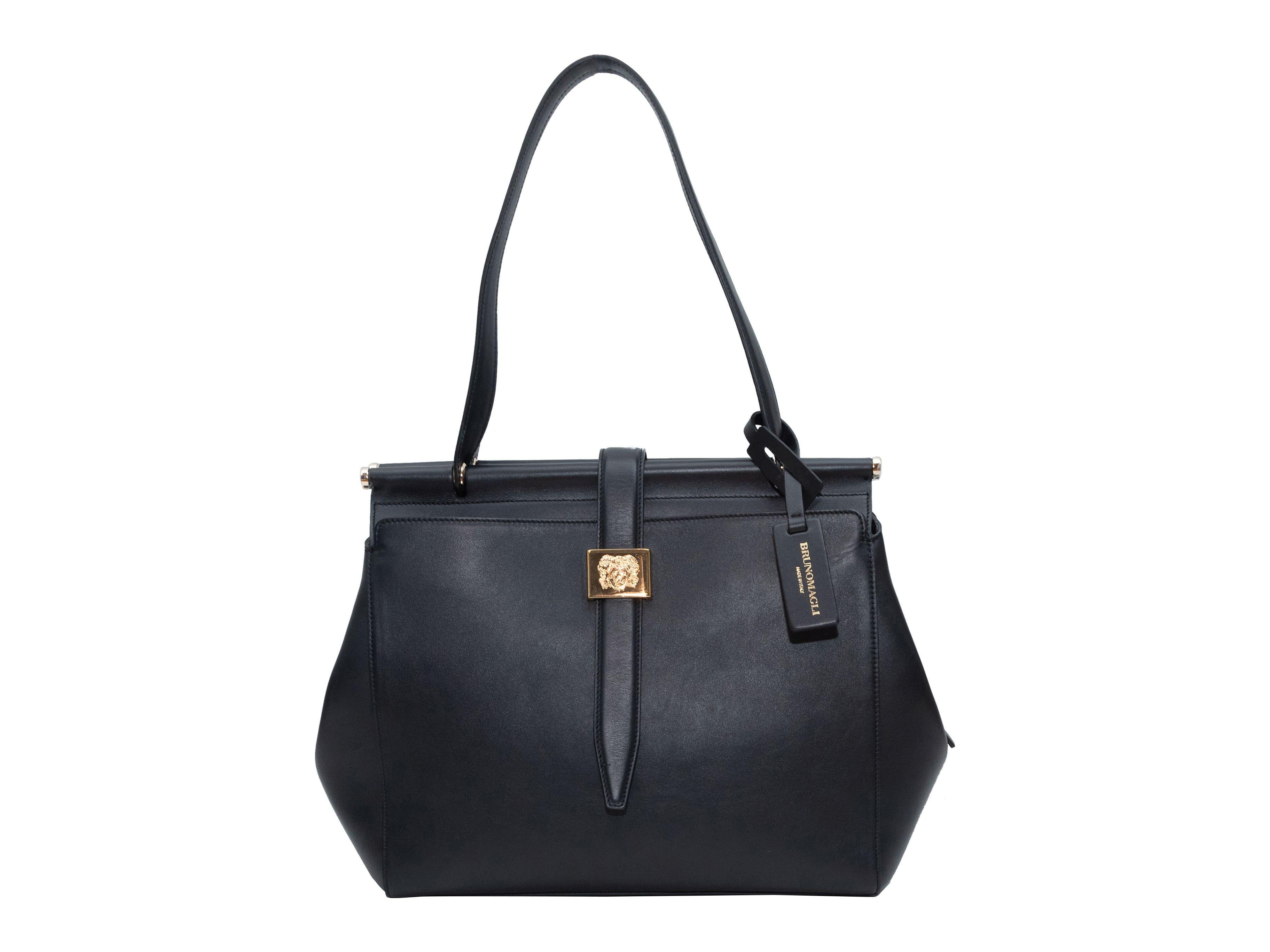 Bruno Magli Black Leather Double Dowel Bag 1