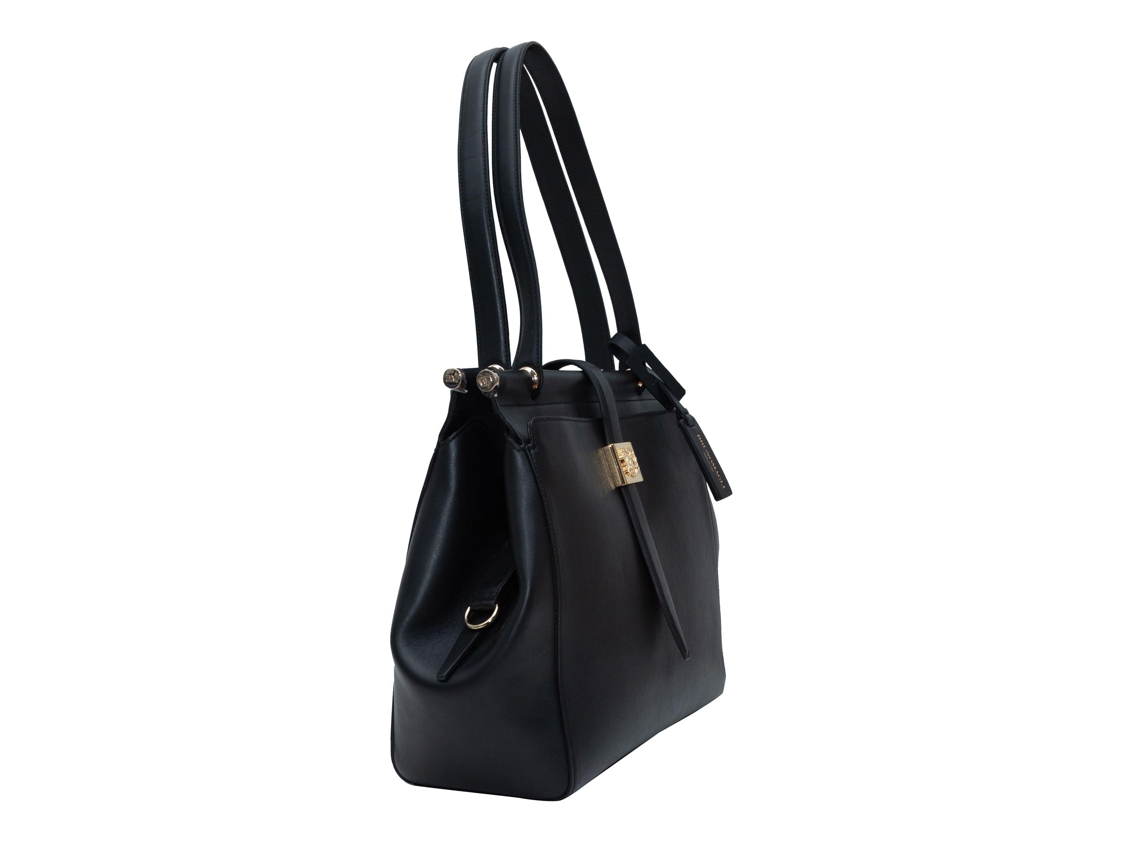 Bruno Magli Black Leather Double Dowel Bag 2