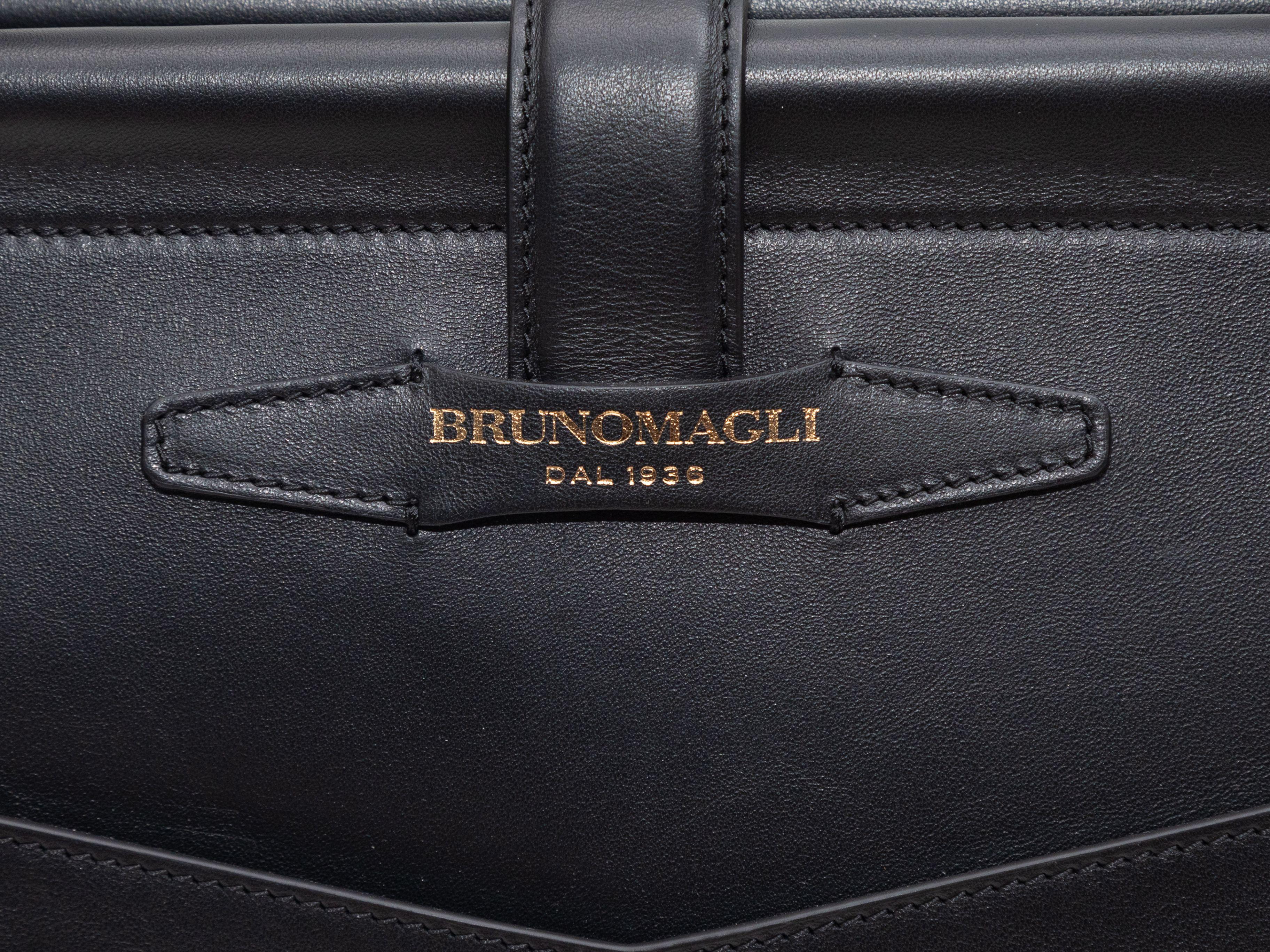 Bruno Magli Black Leather Double Dowel Bag 3