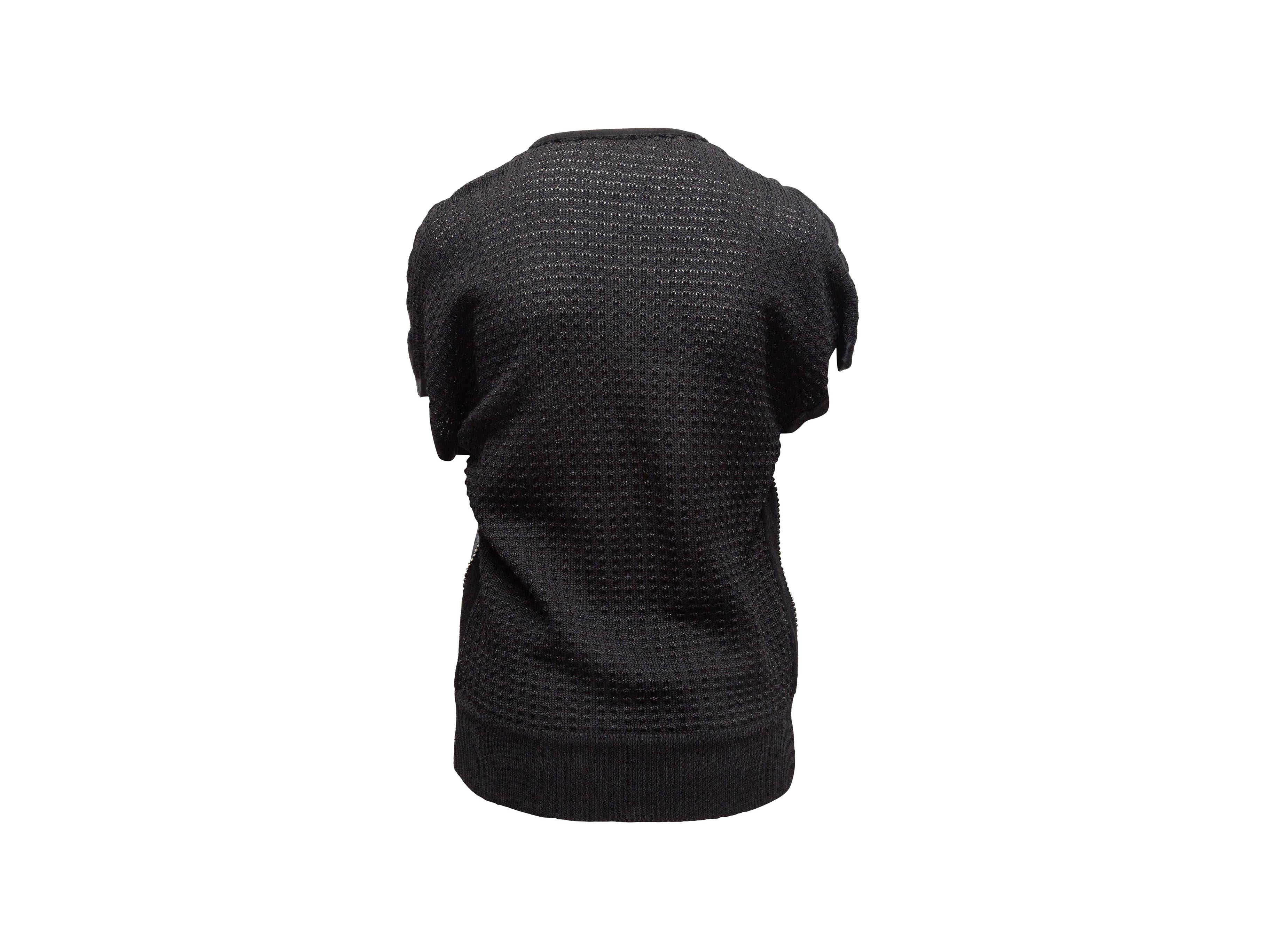 Bruno Magli Black Lurex & Suede Short Sleeve Jacket 3