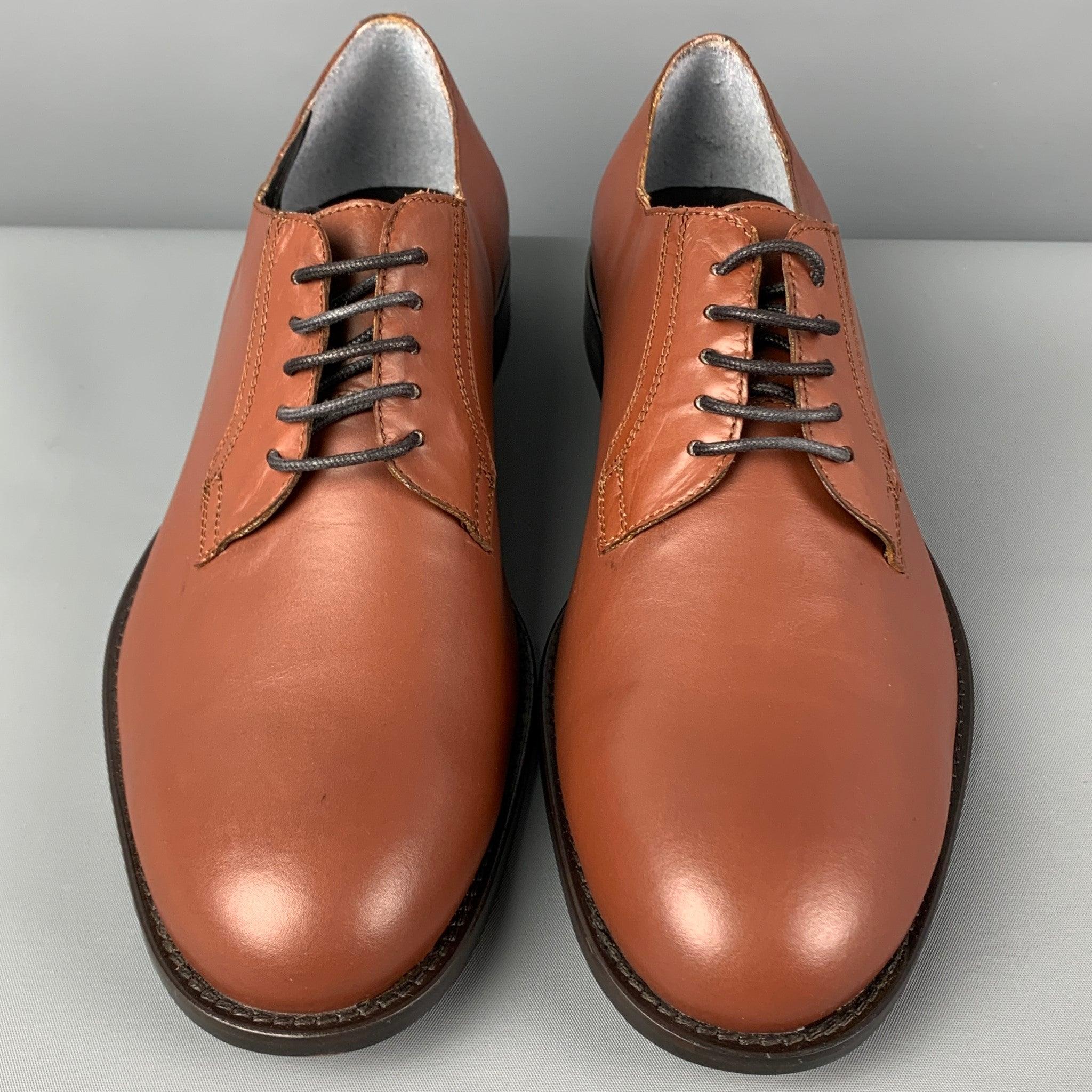 Men's BRUNO MAGLI Size 10 Brown Leather Lace Up Shoes For Sale