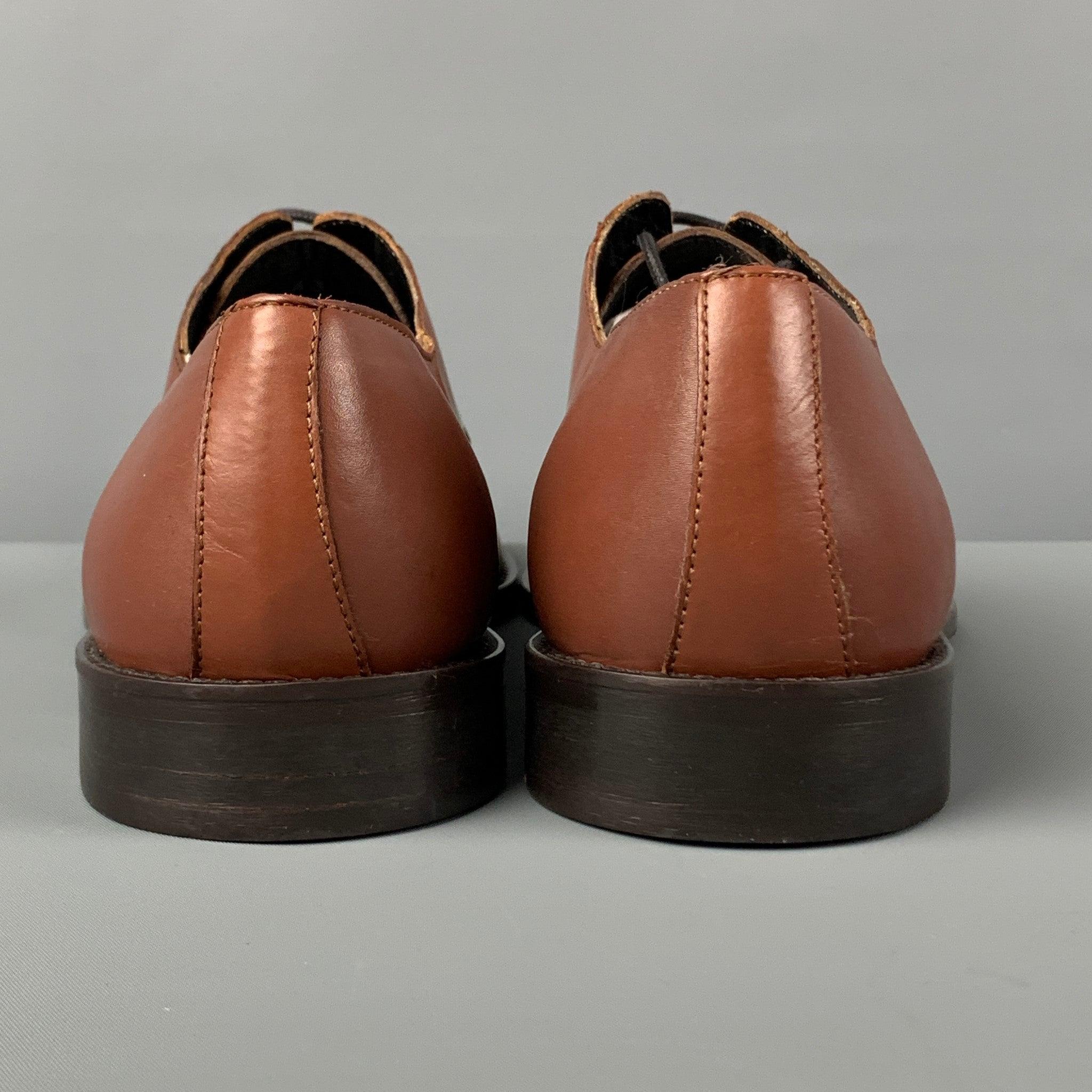 BRUNO MAGLI Size 10 Brown Leather Lace Up Shoes For Sale 1