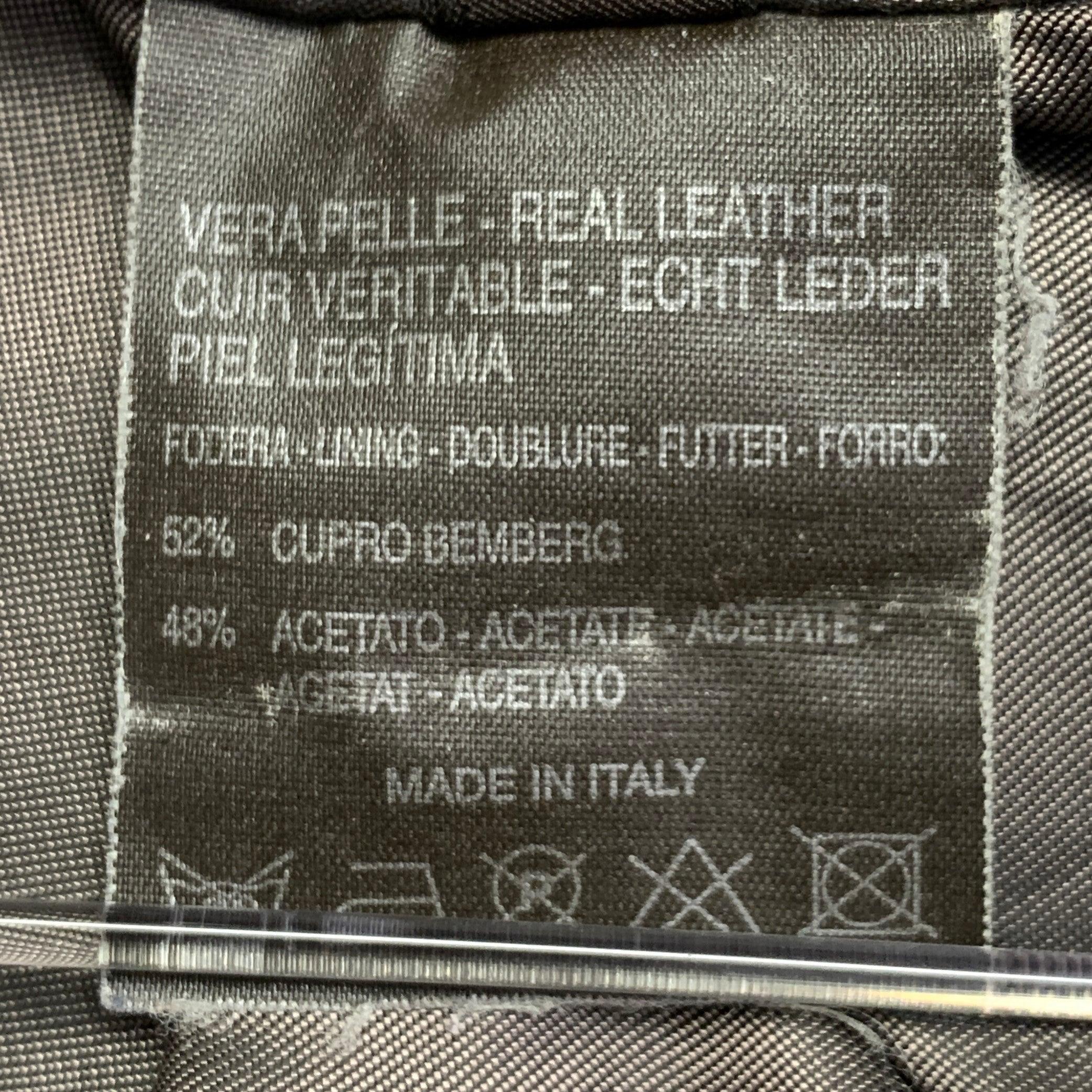 BRUNO MAGLI Talla 42 Chaqueta negra de piel con cremallera en venta 5