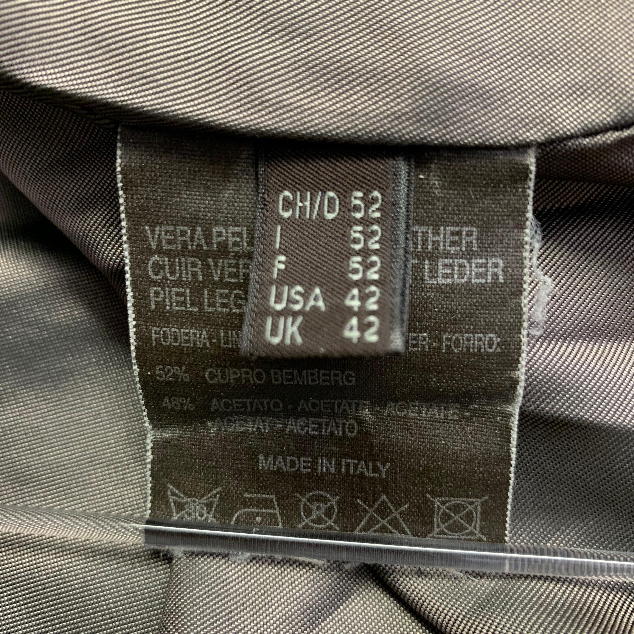 BRUNO MAGLI Talla 42 Chaqueta negra de piel con cremallera en venta 4